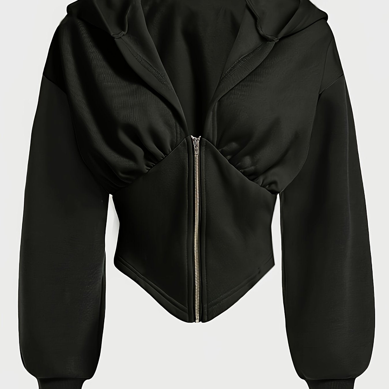 Zippered Color - Blocked Hoodie, Casual Long - Sleeve Sweatshirt, Women'S Apparel - veyora