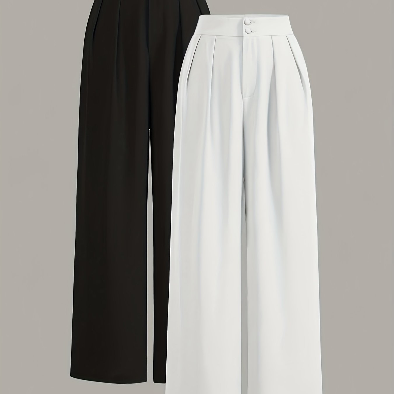High - Waisted Wide - Leg Pants Two - Piece Set - veyora