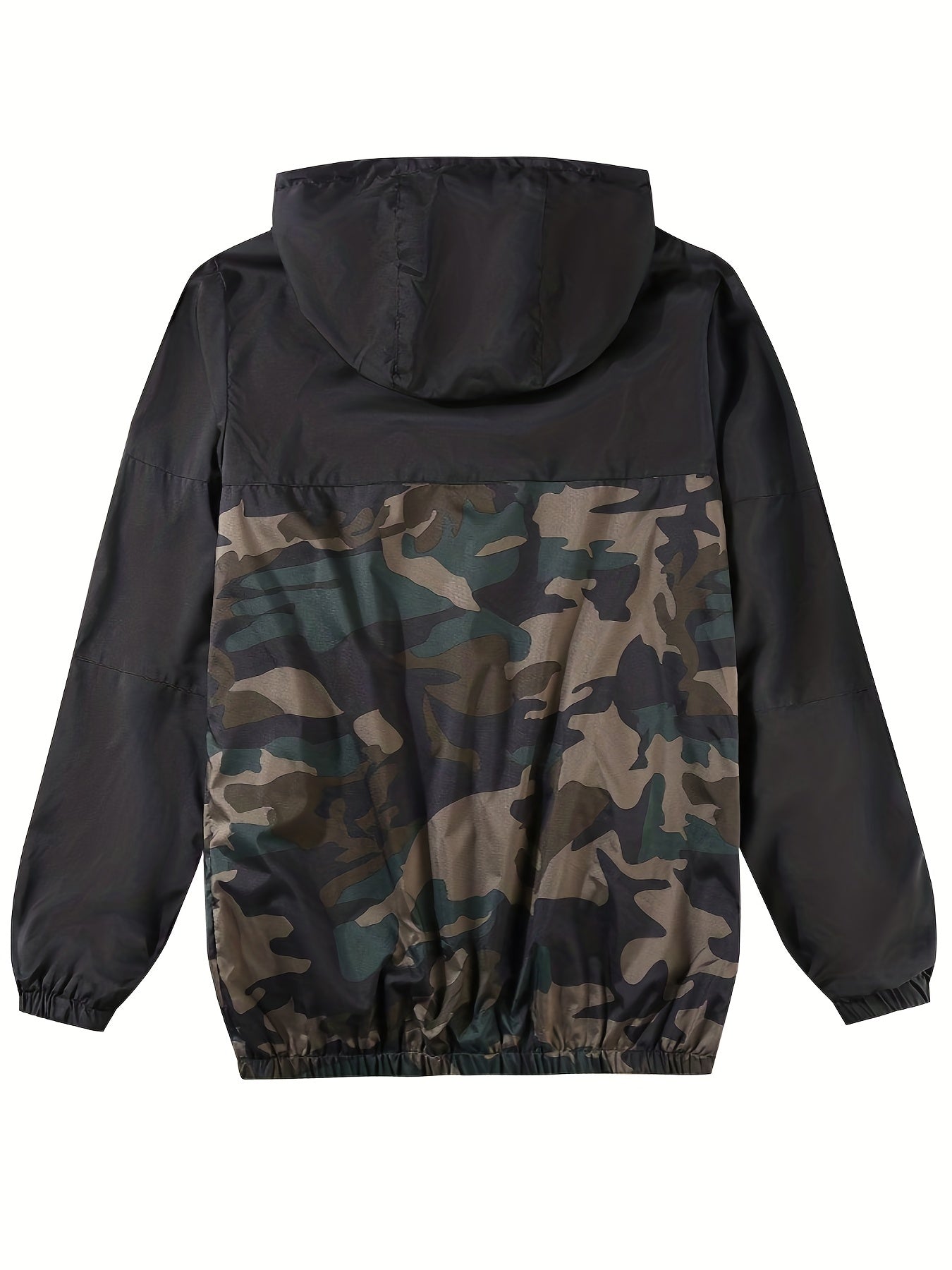 Men's Camouflage Spring/Autumn Jacket, European/American Style, Sporty Loose Fit, Mesh Breathable, Color Block Contrast Design - veyora
