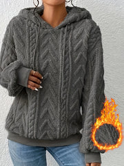 2025 Autumn And Winter Women'S New Fleece - Lined Comfortable Casual Solid Color Hoodie - veyora