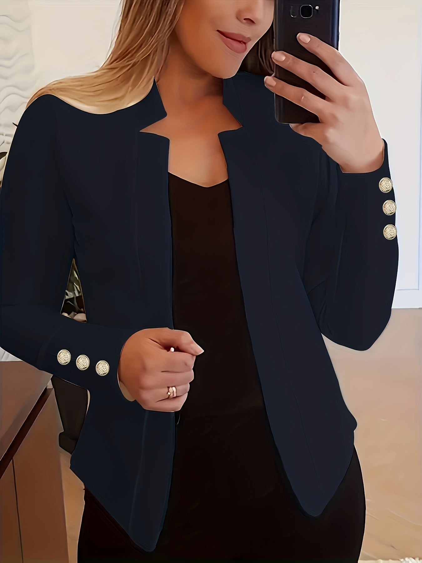 Spring and Autumn Fashion Solid Color Thin Women's Long Sleeve Casual Jacket - veyora