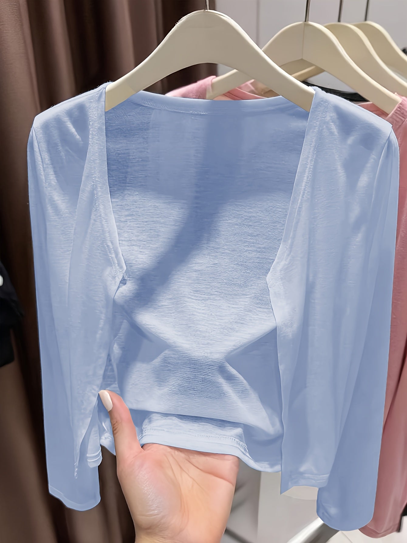Solid Color Lightweight Cardigan for Women, Long Sleeve Outerwear for Spring And Autumn - veyora