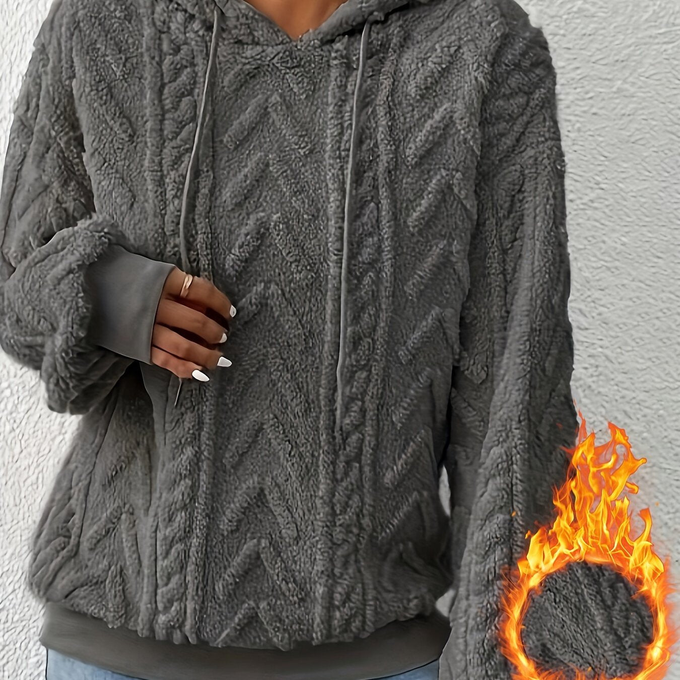 2025 Autumn And Winter Women'S New Fleece - Lined Comfortable Casual Solid Color Hoodie - veyora