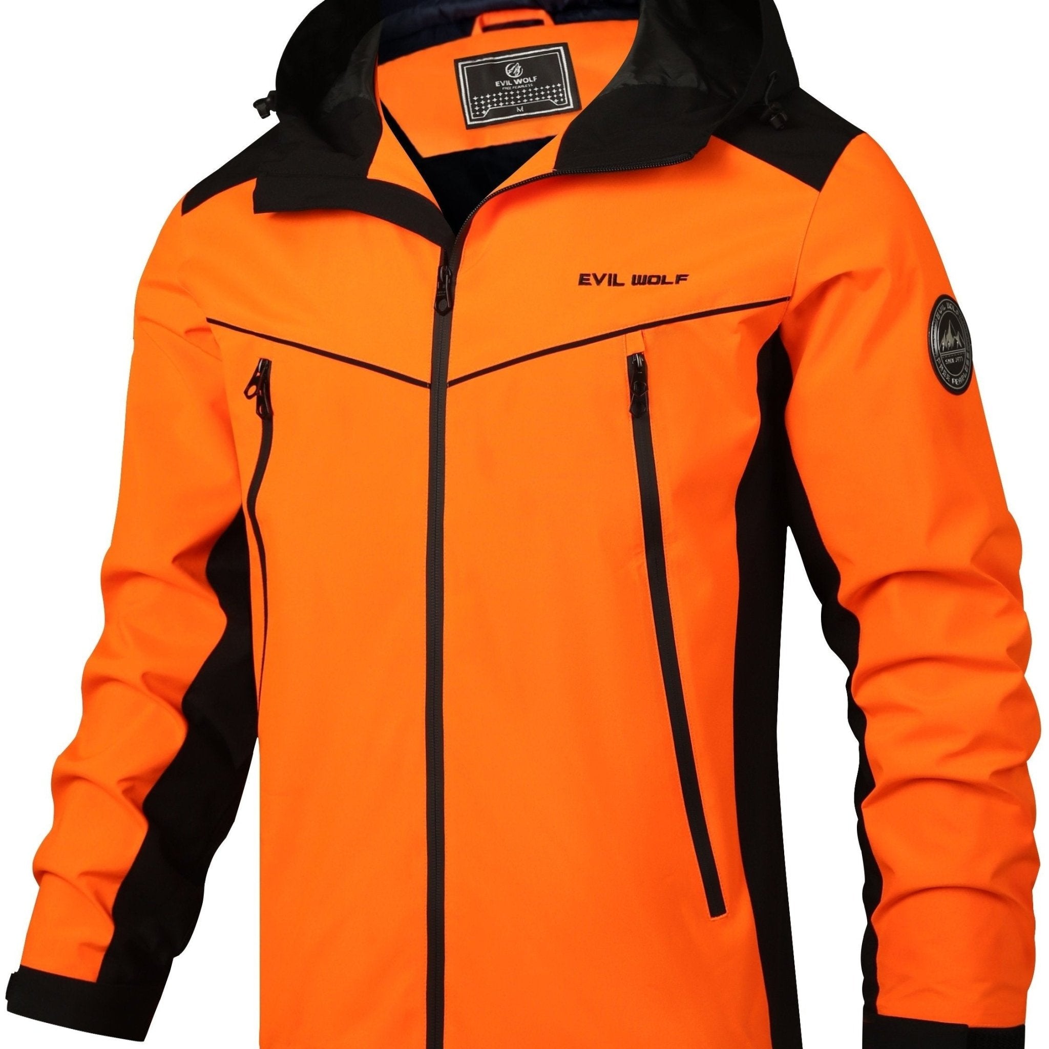 Men's Hooded Jacket - Casual Mountaineering Coat for Autumn and Winter, Polyester, Color Block Design, Outdoor, Clothing - veyora