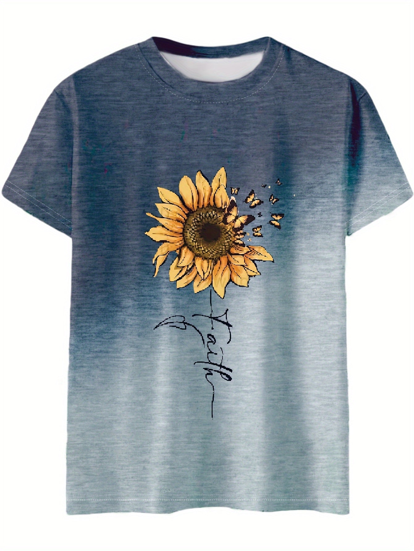 Women's Full - Body Print Short Sleeve T-Shirt - Full - Body Horizontal Line (Non - ) | Casual Crew Neck Blouse | Machine Washable Spring Summer Casual Attire | Non - Comfortable Top for Women | - veyora