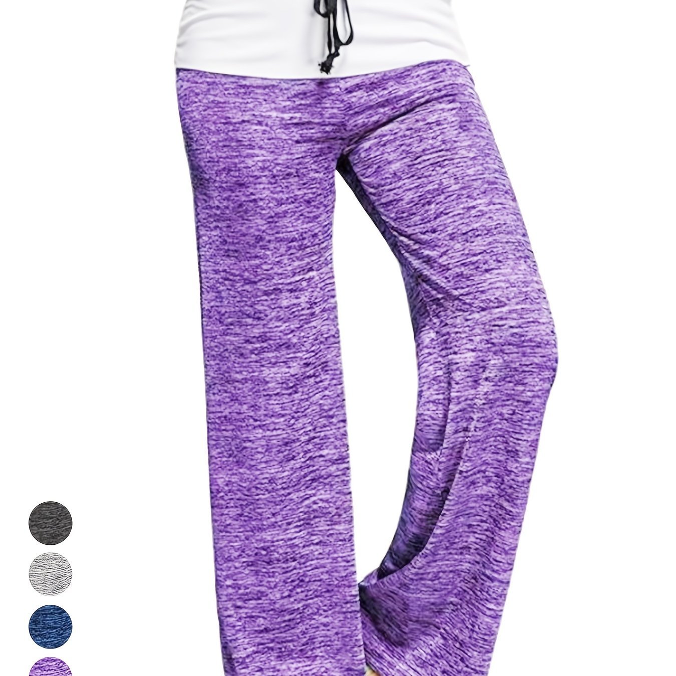 Women's Quick - Dry Pants - Wide Leg Non - Transparent & Casual Pants with Drawstring Waist, All - Season Stretchy Trousers for, Casual Attire - Burgundy/Color Block Design, Clothing, Stylish, Comfortable Fit, Women - veyora