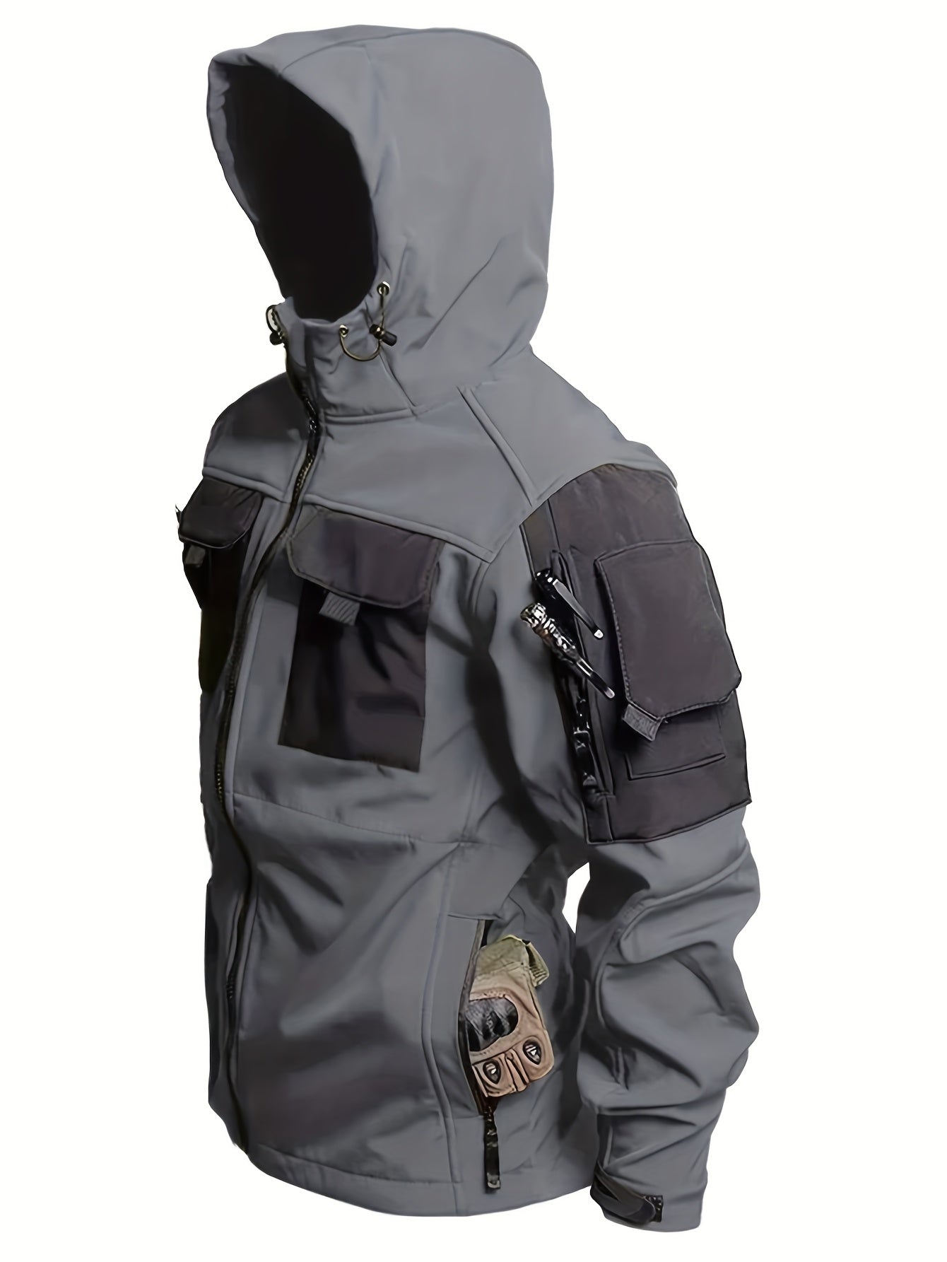Spring And Autumn Men'S Jackets And Windbreakers, Made of 100% Polyester, Featuring a Classic Design That Is Windproof And Warm, Providing Comfort for Outdoor Activities Such As Hiking, Climbing, And Camping - veyora