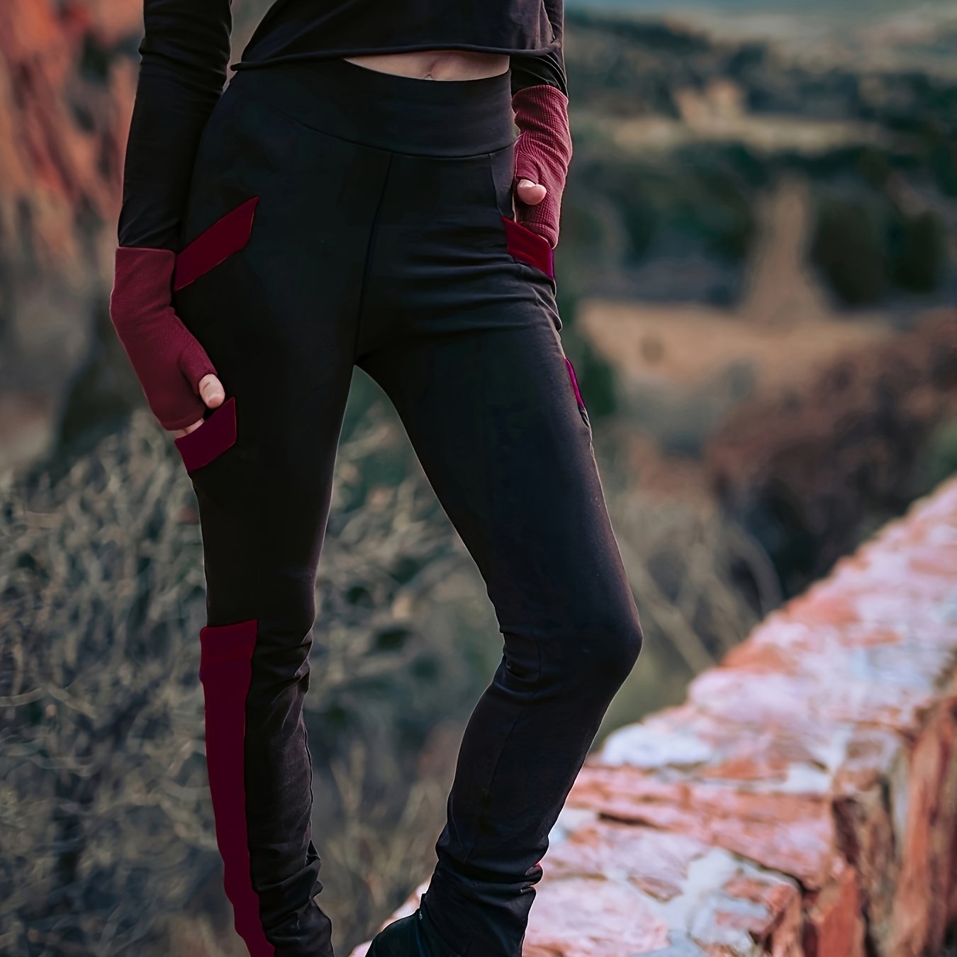 4 - pocket feature, trendy casual pants for individuals, color - blocked slim - fit butt - lifting leggings, nightclub hotpants, tight - fitting stretchy joggers, contrasting straight - leg trousers, long skinny pants, and outdoor s pants - veyora
