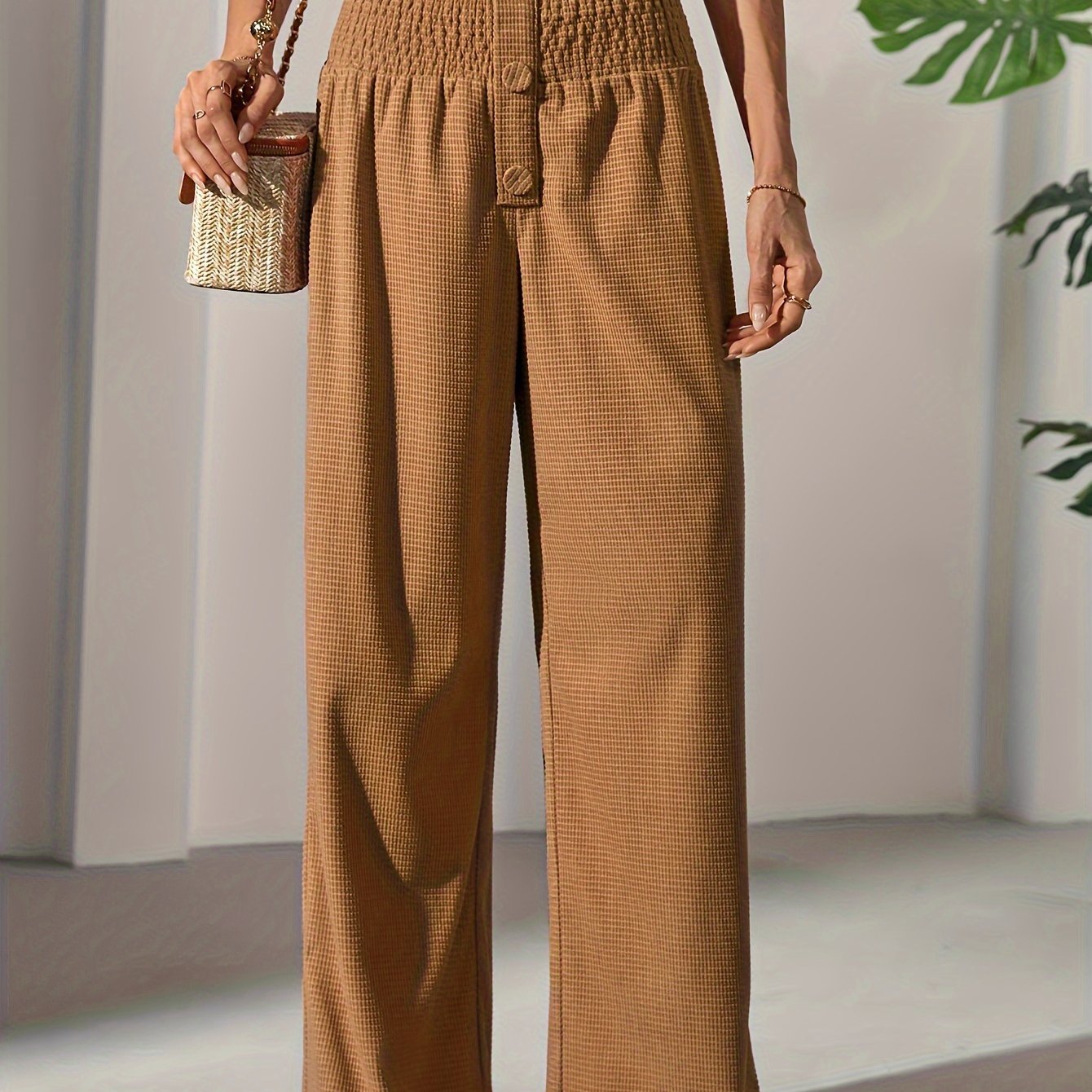 Tropical Print Wide - Leg Pants for The Holiday 111 - veyora