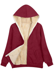 European and American Cross - Border Autumn/Winter - Lined Hooded Women's Jacket Hoodie - veyora