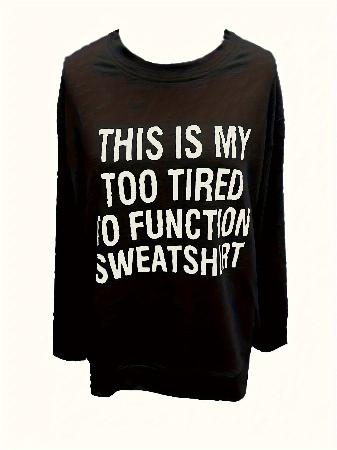 Letter Print Pullover Sweatshirt, Casual Long Sleeve Crew Neck Sweatshirt For Fall & Winter, Women's Clothing - veyora