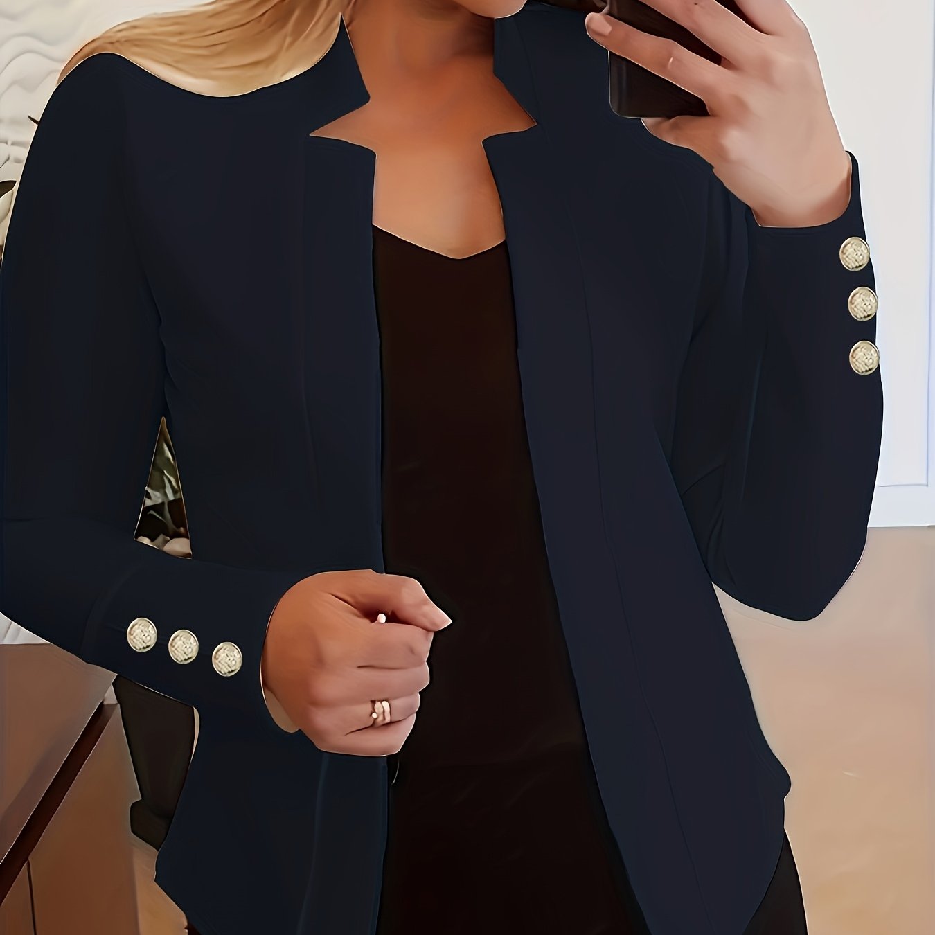 Spring and Autumn Fashion Solid Color Thin Women's Long Sleeve Casual Jacket - veyora