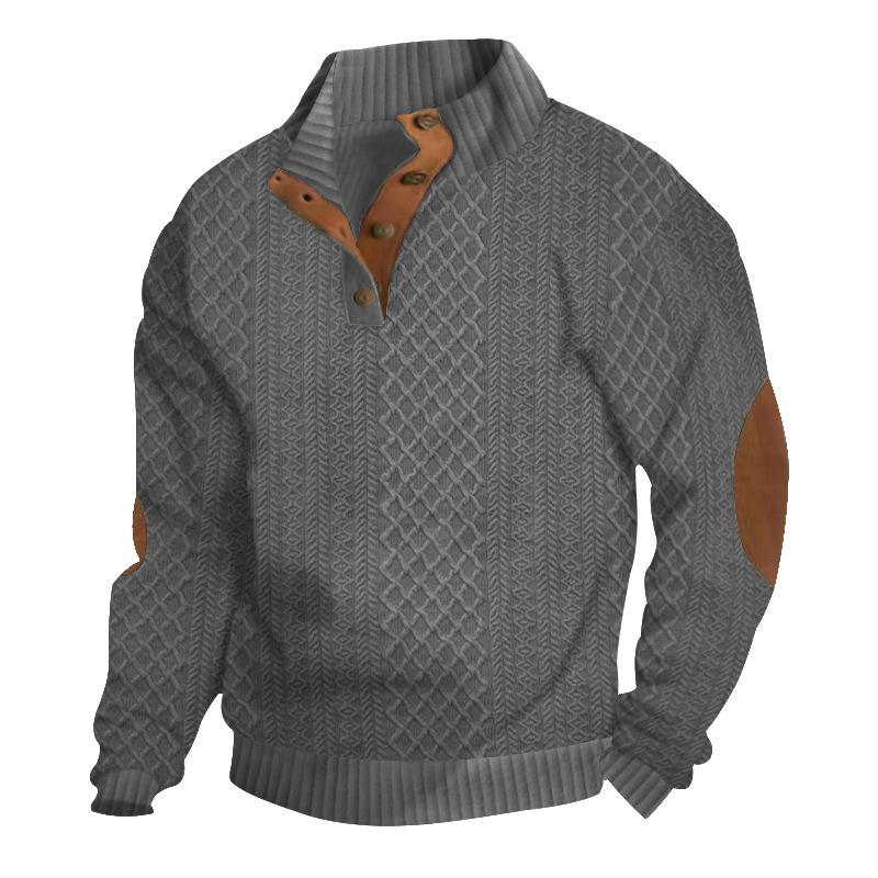 Comfortable Stand Collar Long Sleeve Knitted Pullover