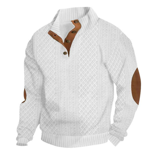 Comfortable Stand Collar Long Sleeve Knitted Pullover