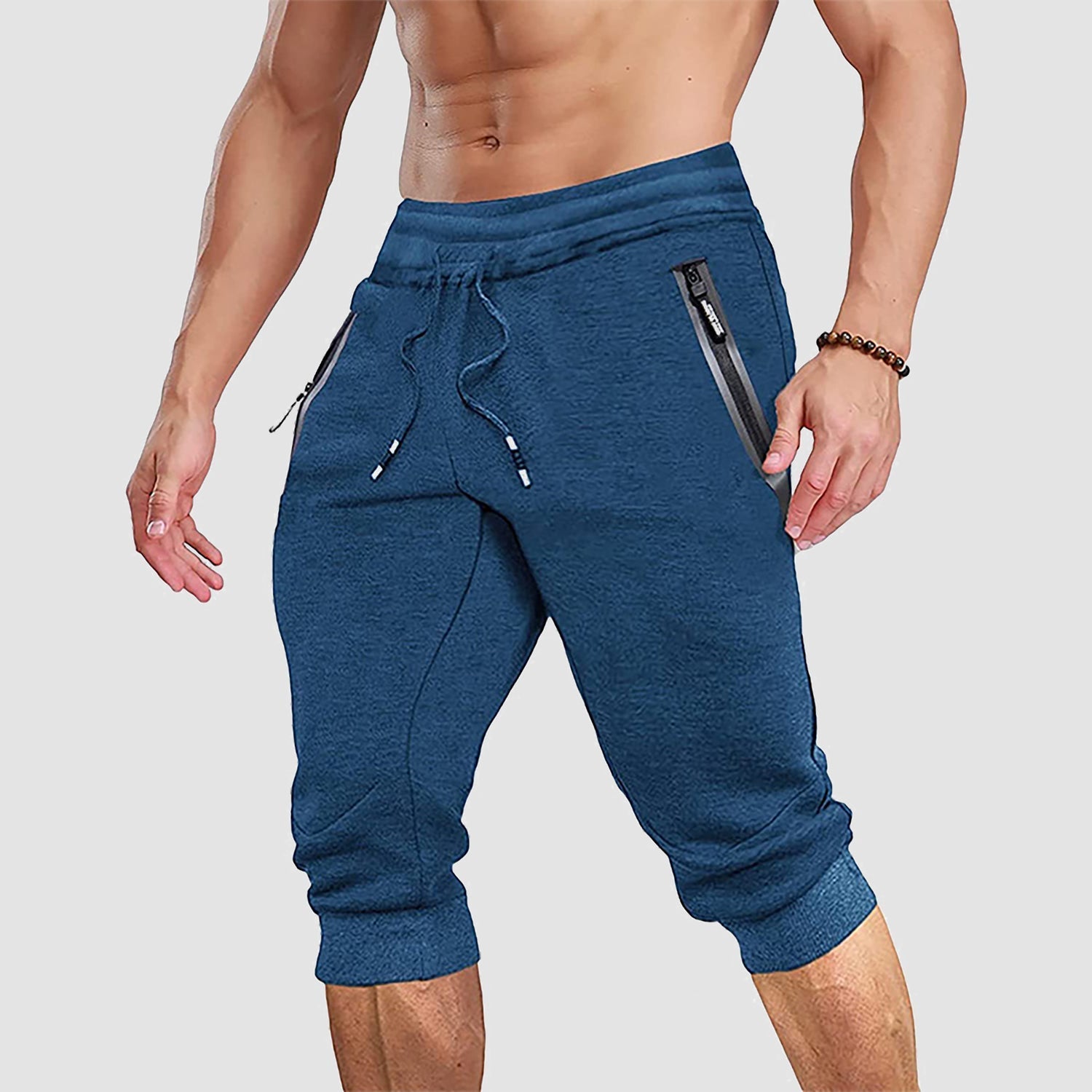 Men's 3/4 Capri Joggers with Pockets