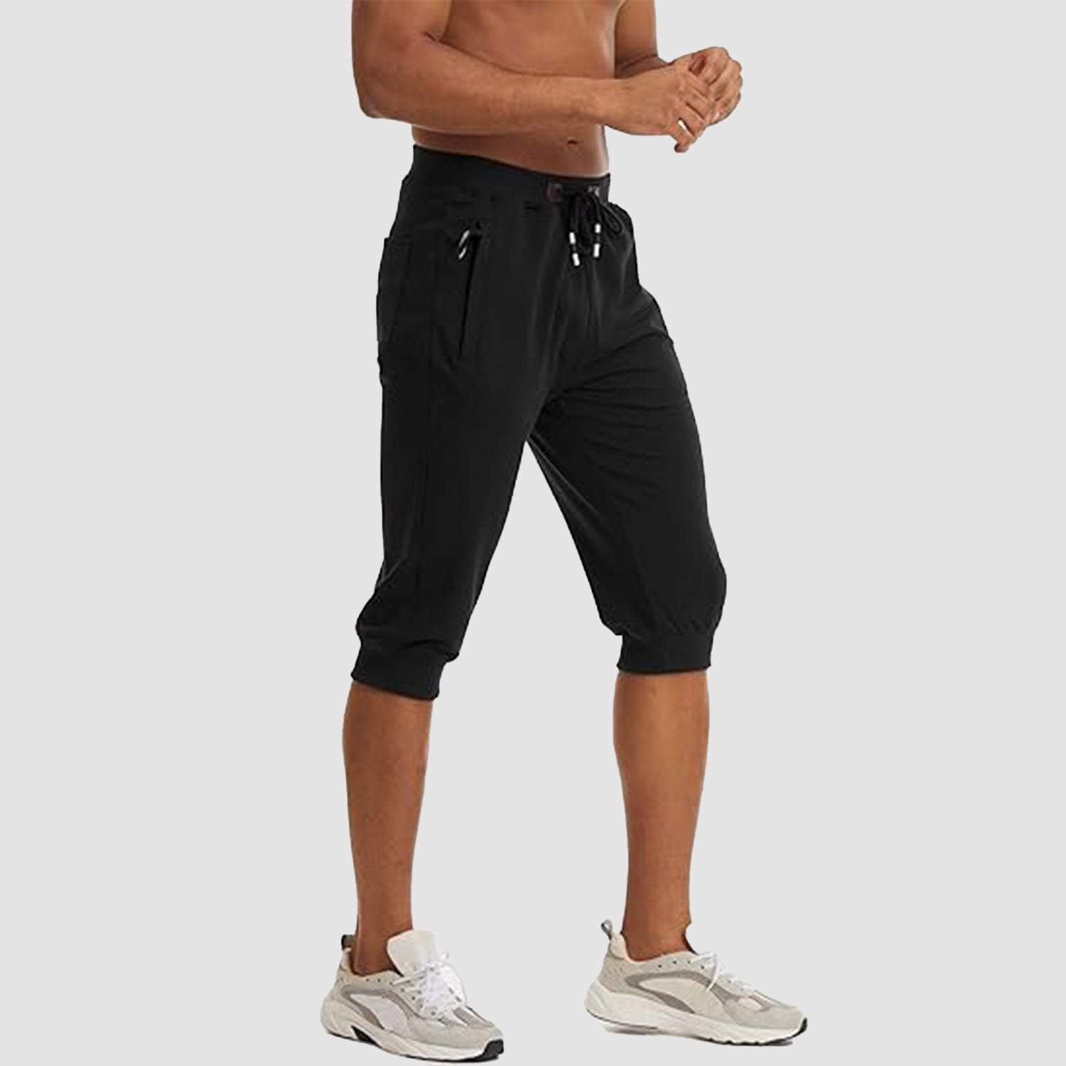 Men's 3/4 Capri Joggers with Pockets
