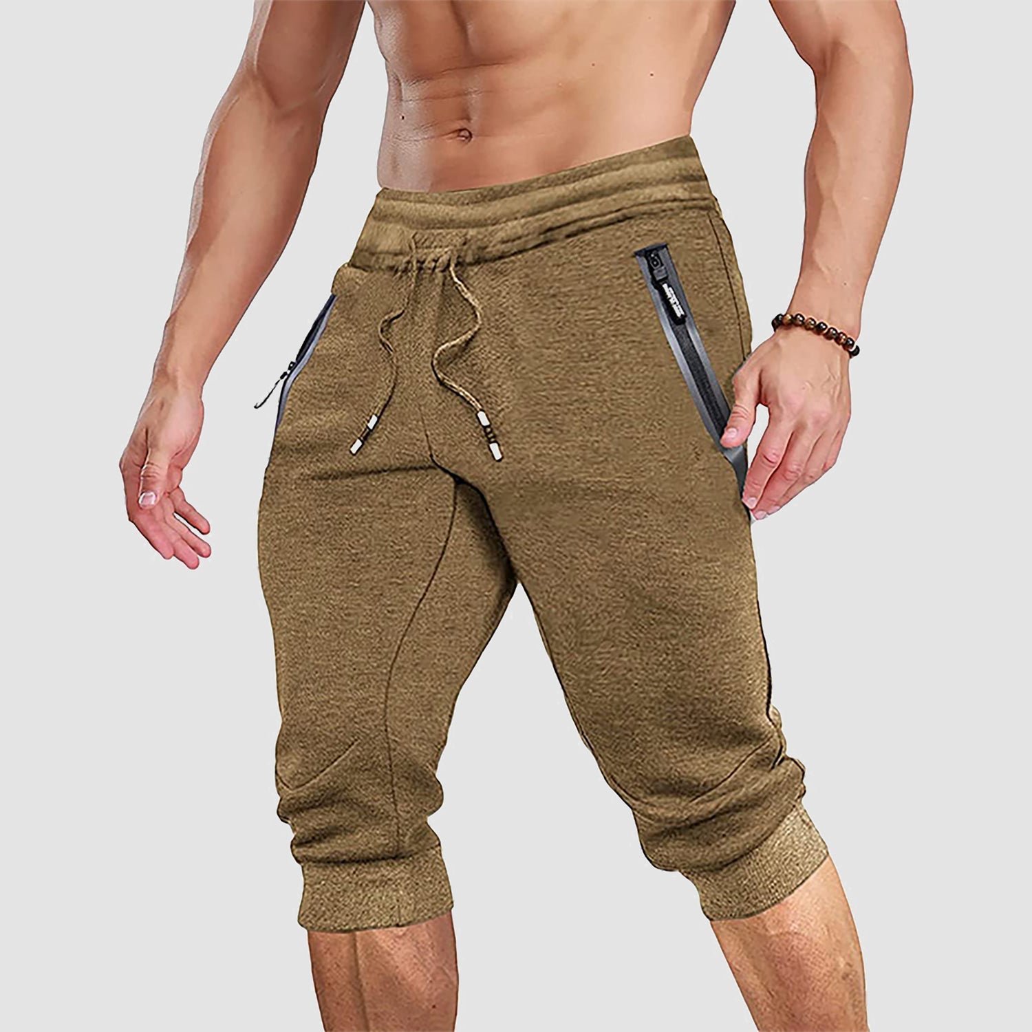 Men's 3/4 Capri Joggers with Pockets
