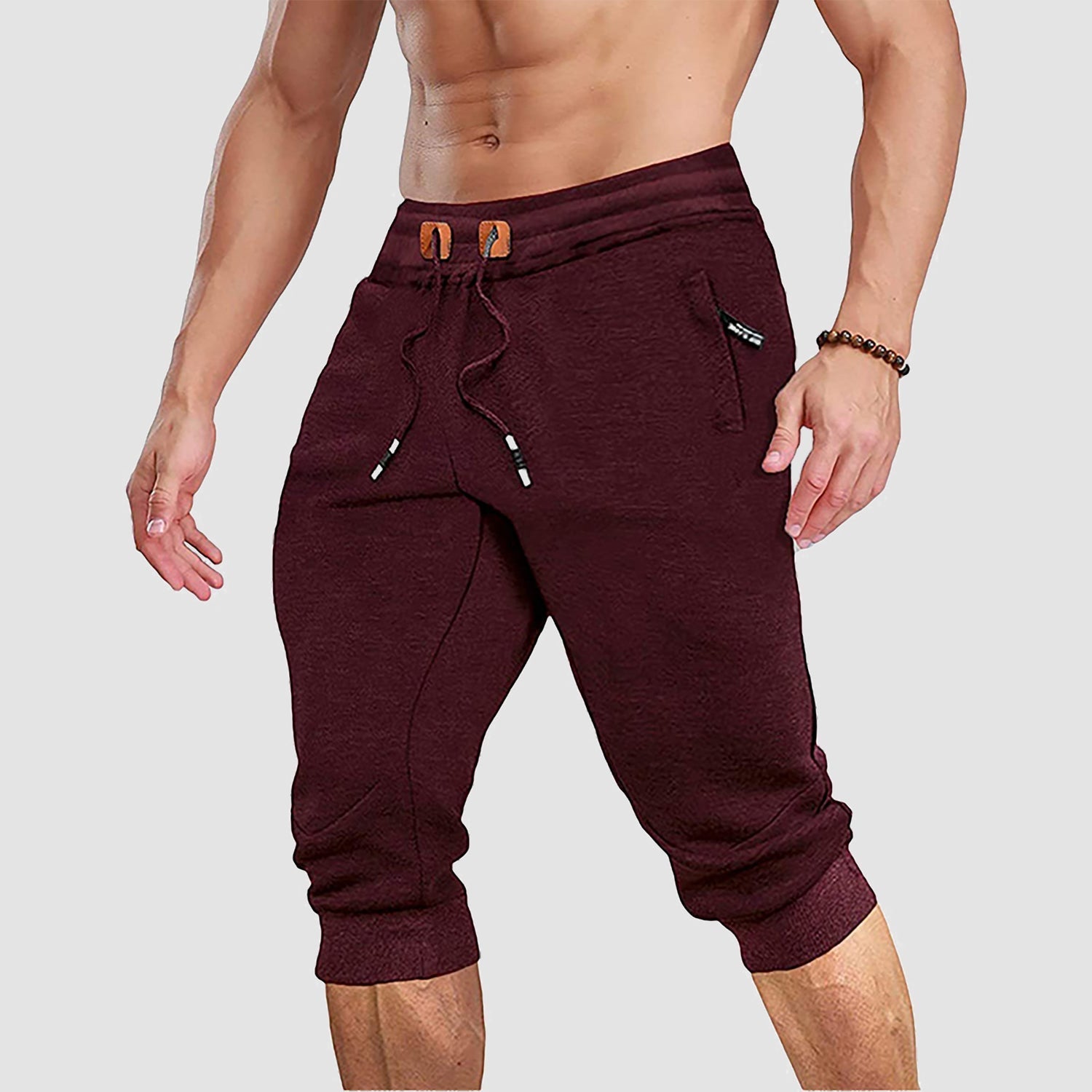 Men's 3/4 Capri Joggers with Pockets