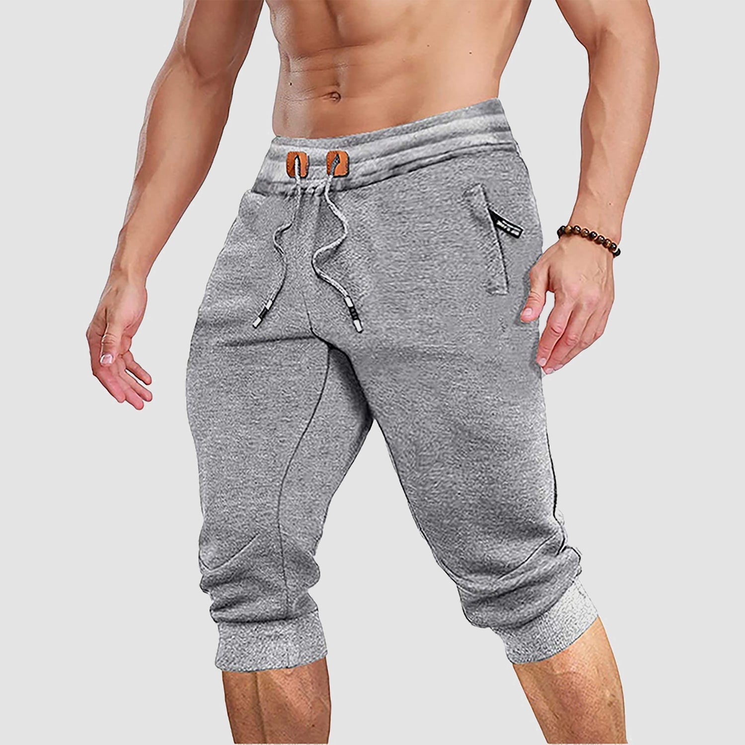 Men's 3/4 Capri Joggers with Pockets