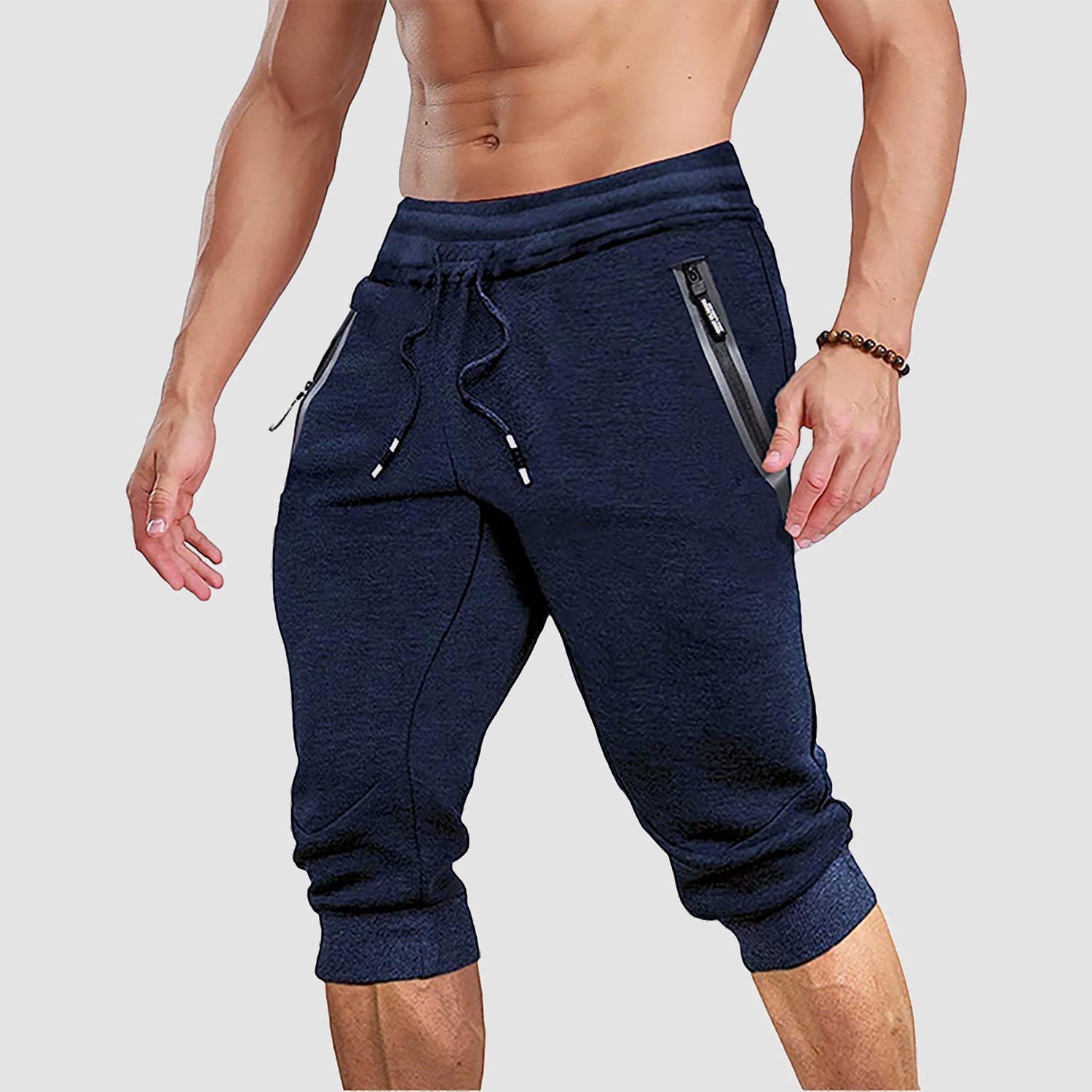 Men's 3/4 Capri Joggers with Pockets