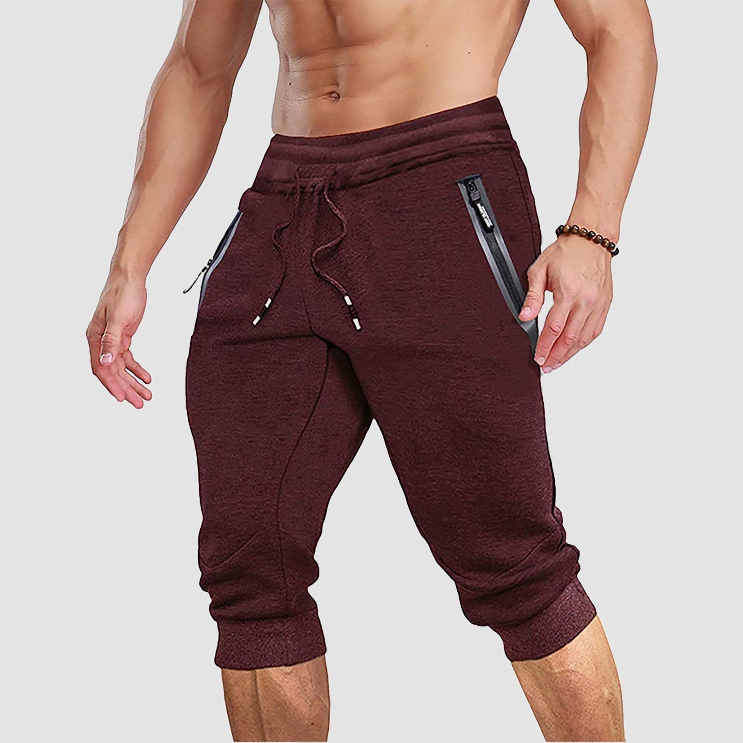 Men's 3/4 Capri Joggers with Pockets