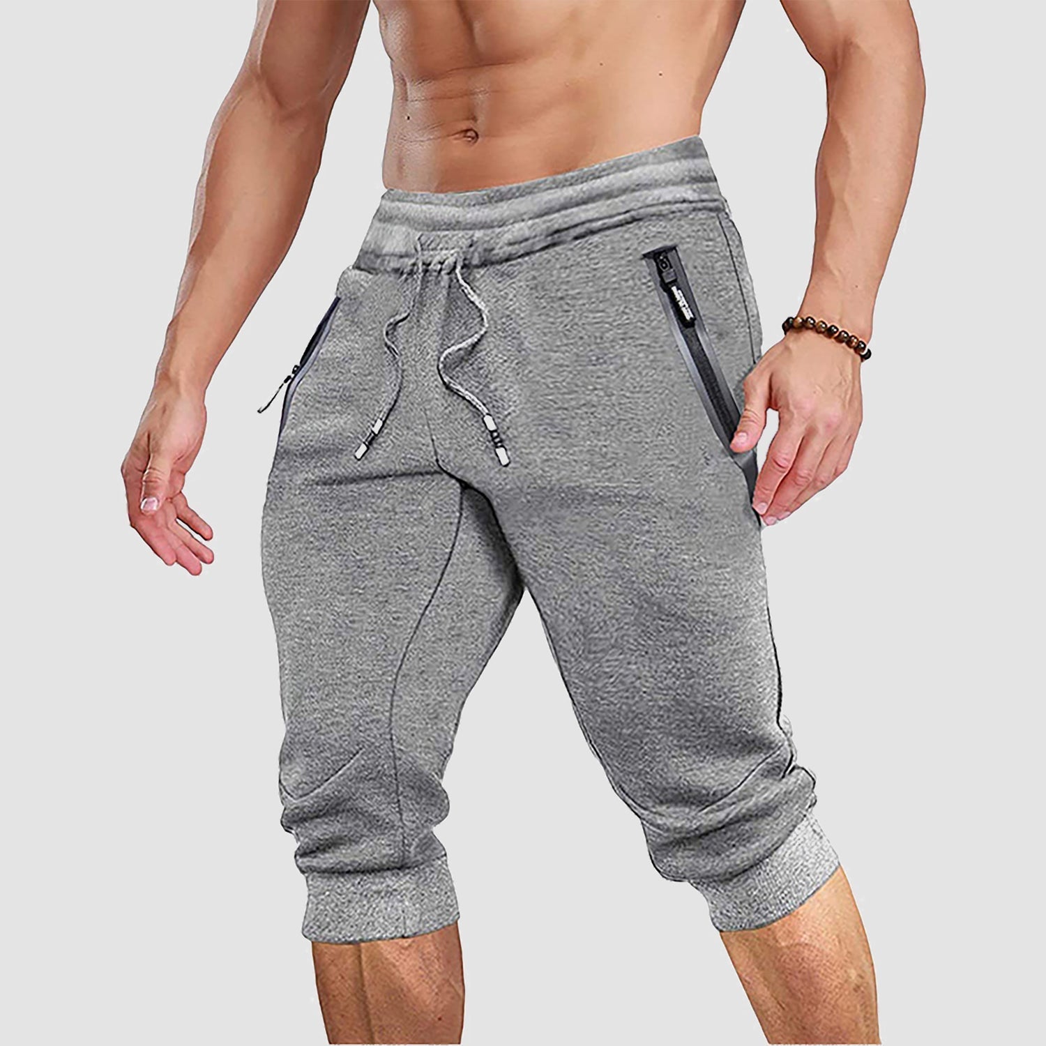 Men's 3/4 Capri Joggers with Pockets