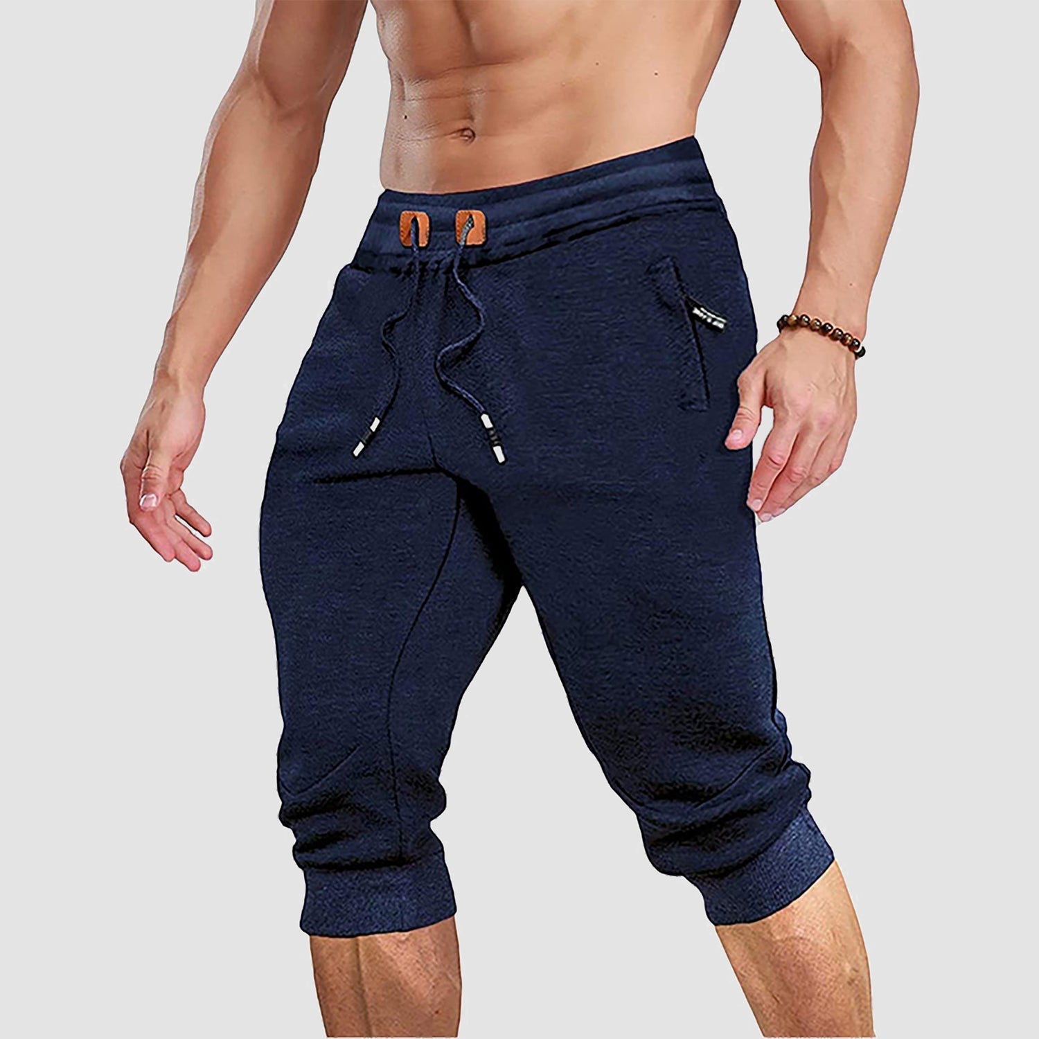 Men's 3/4 Capri Joggers with Pockets