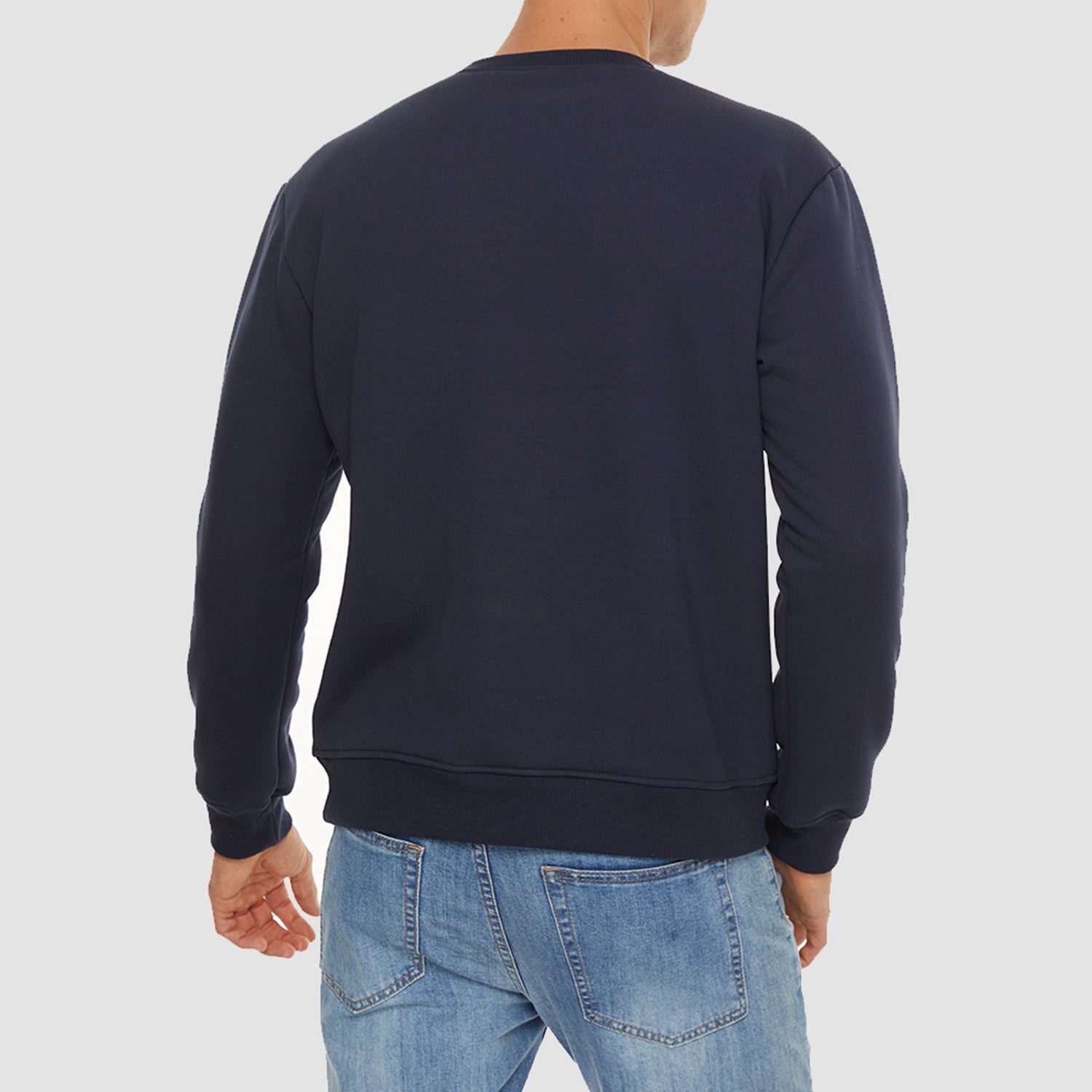 Men's  Basic Pullover Crewneck Sweater Fleece Lined Sweatshirt