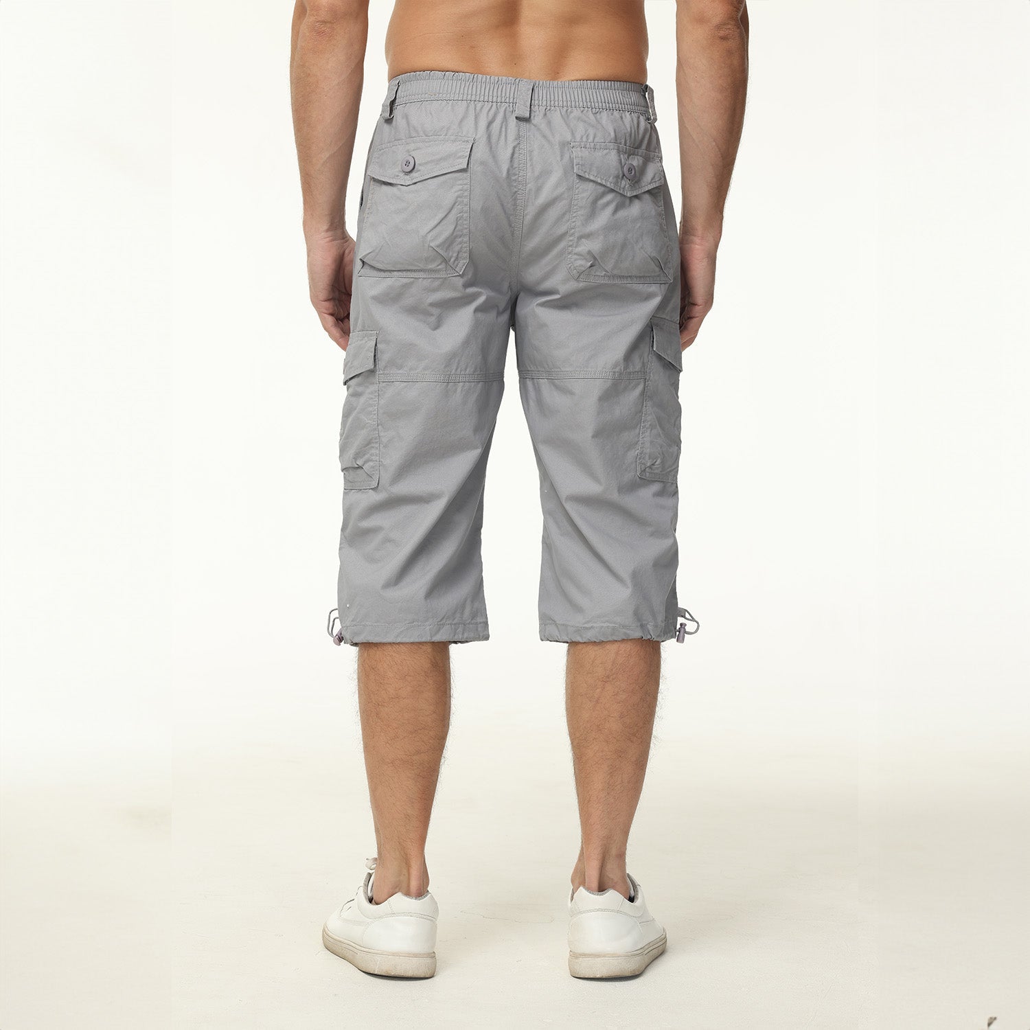 Men's Below Knee Cargo Shorts - Cotton, 7 Pockets, Work Capris