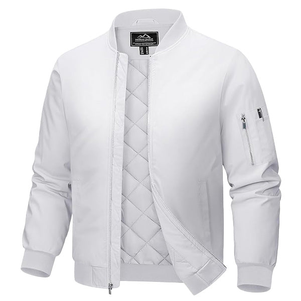 Men's Bomber Jacket, Quilted & Windproof with Pockets