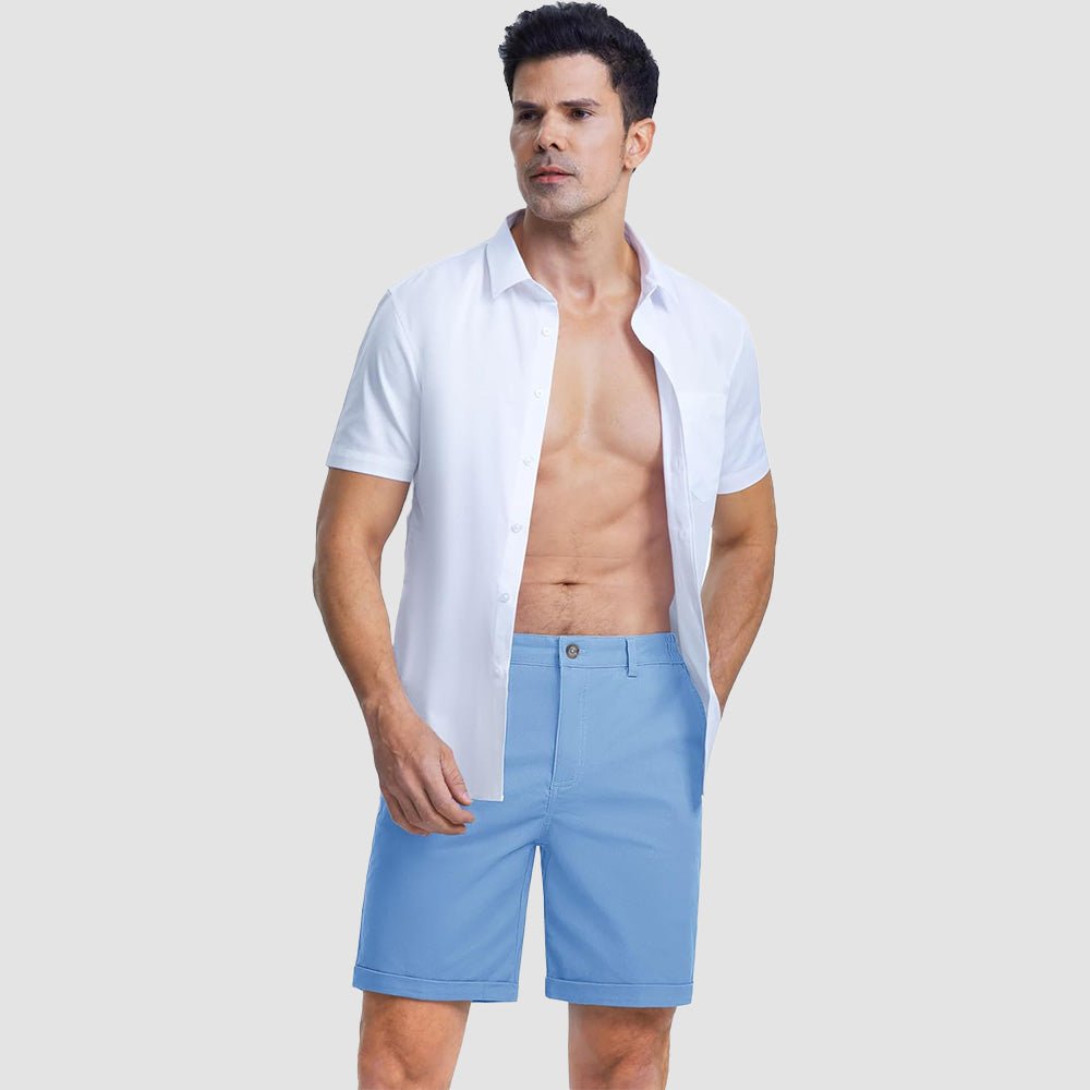 Men's Classic Stretch Chino Shorts with Pockets