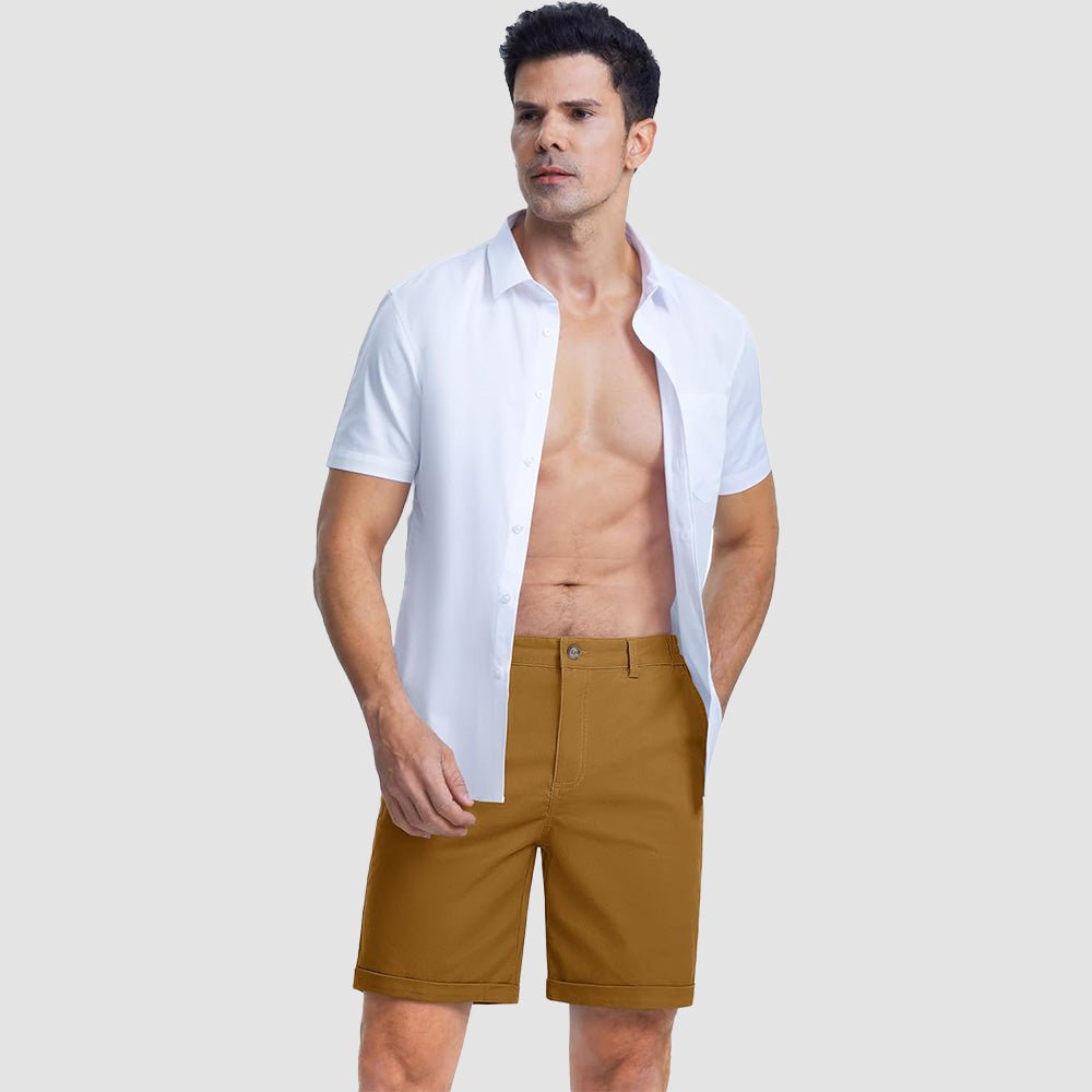 Men's Classic Stretch Chino Shorts with Pockets