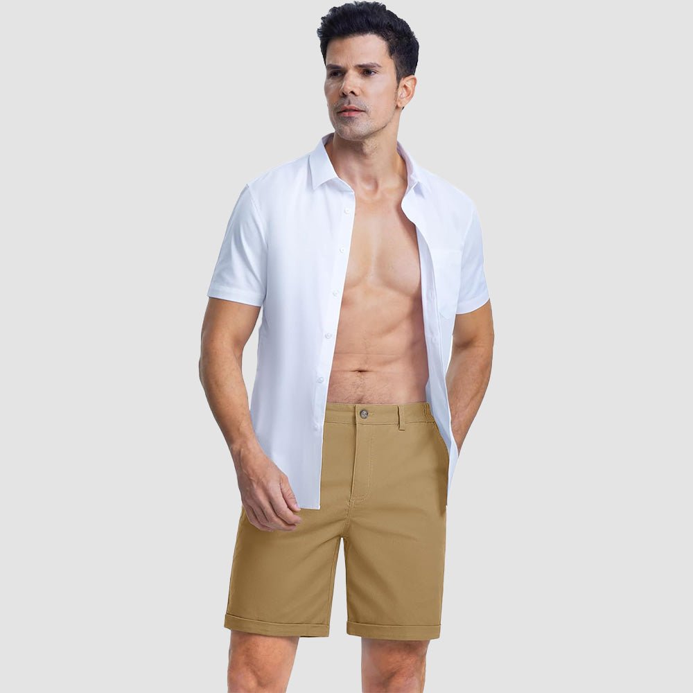 Men's Classic Stretch Chino Shorts with Pockets