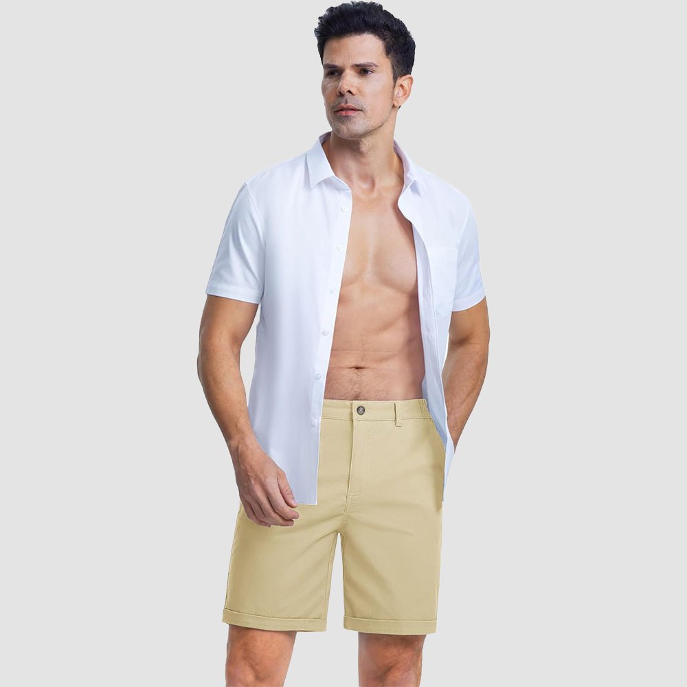 Men's Classic Stretch Chino Shorts with Pockets