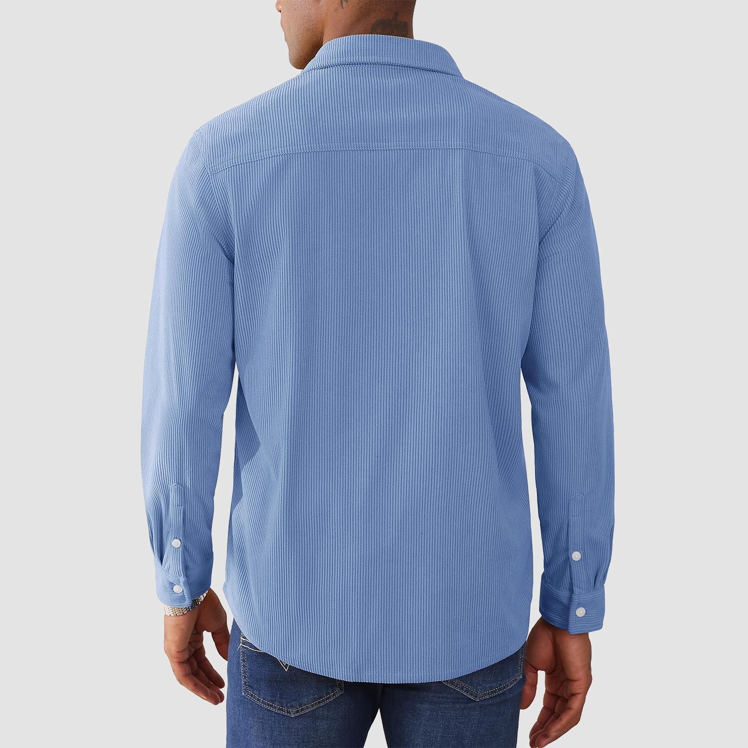 Men's Long Sleeve Corduroy Sun Protection Shirt