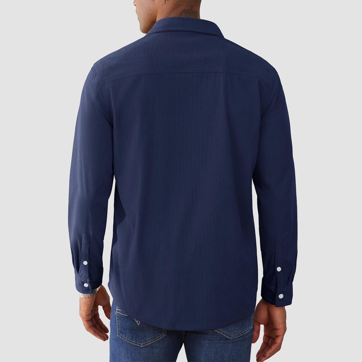 Men's Long Sleeve Corduroy Sun Protection Shirt
