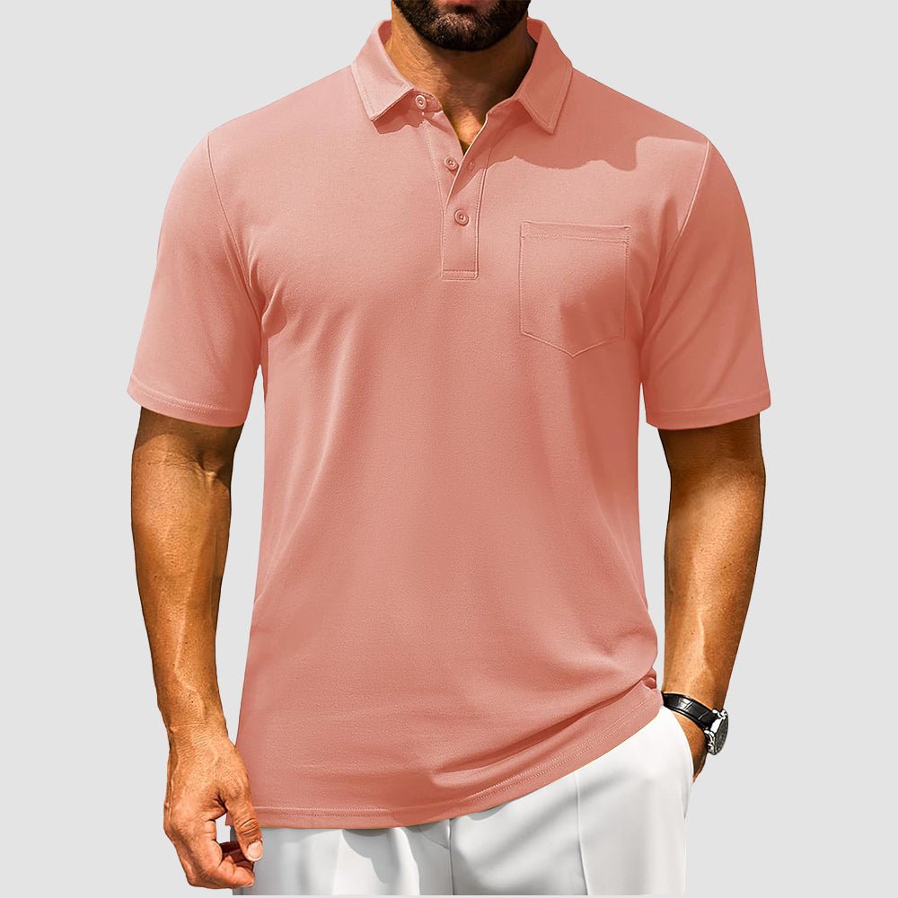 Men's Cotton Polo Shirts - Breathable Short Sleeve Golf Tee