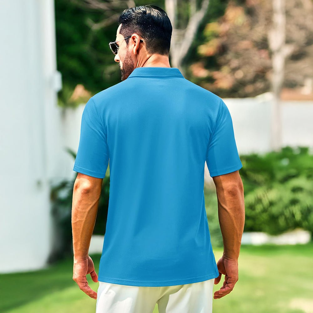 Men's Cotton Polo Shirts - Breathable Short Sleeve Golf Tee