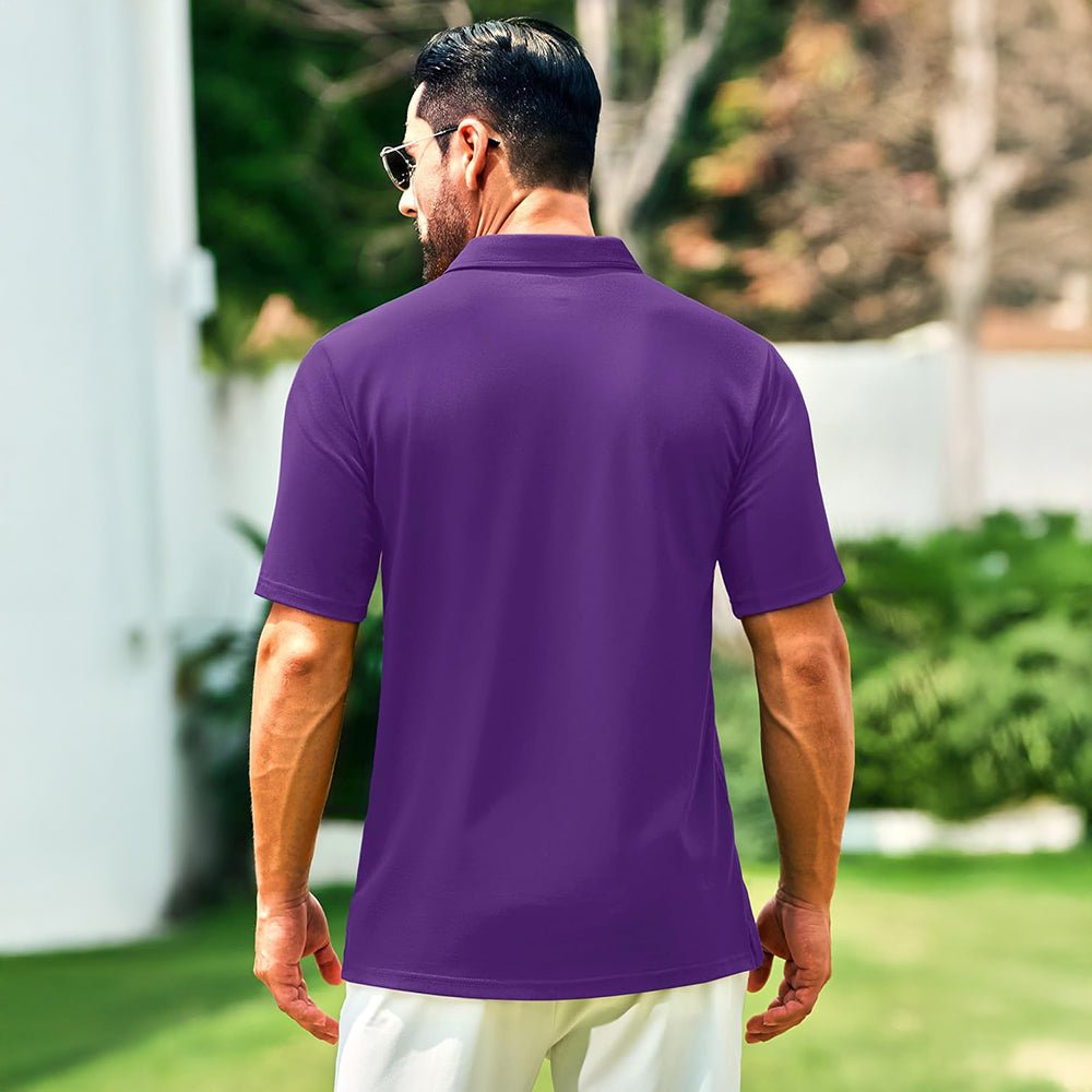 Men's Cotton Polo Shirts - Breathable Short Sleeve Golf Tee