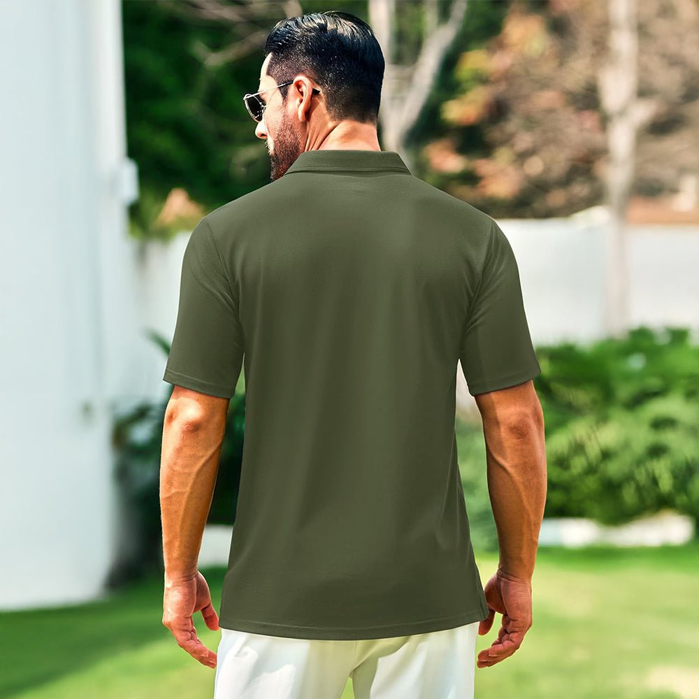 Men's Cotton Polo Shirts - Breathable Short Sleeve Golf Tee