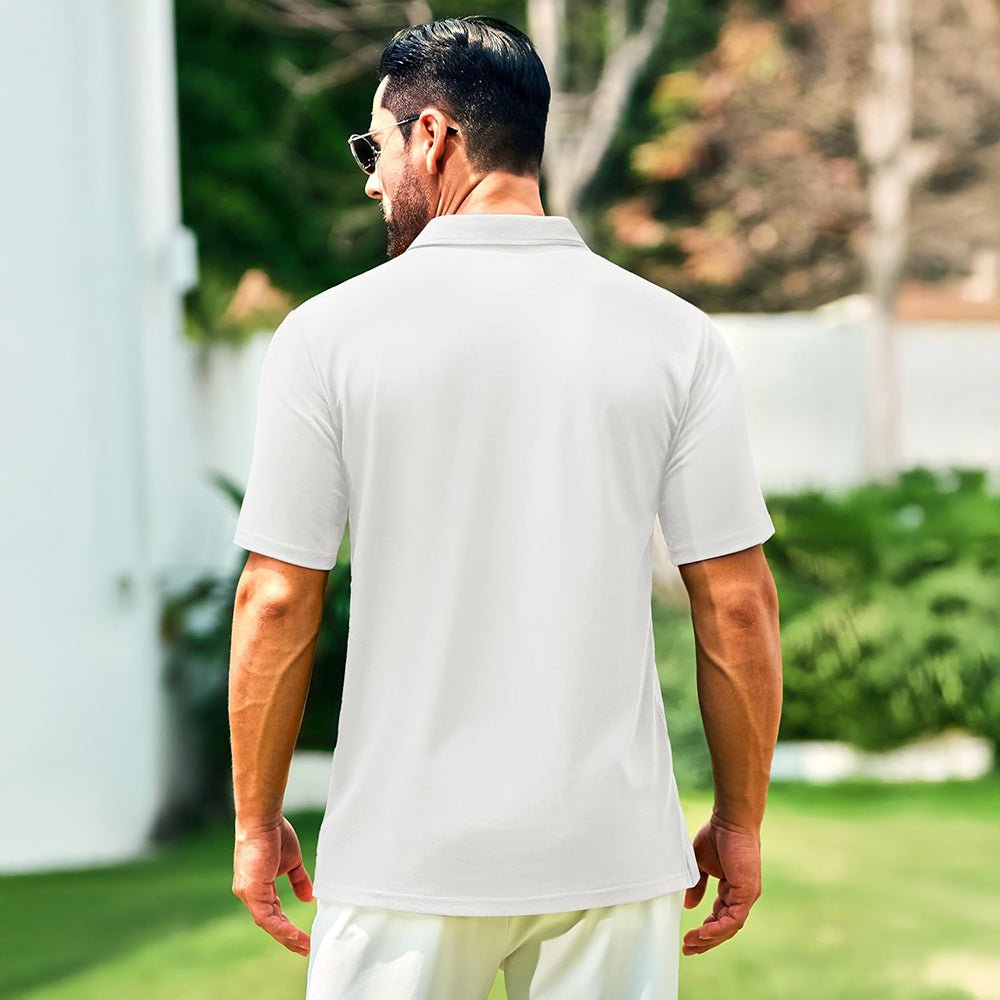 Men's Cotton Polo Shirts - Breathable Short Sleeve Golf Tee