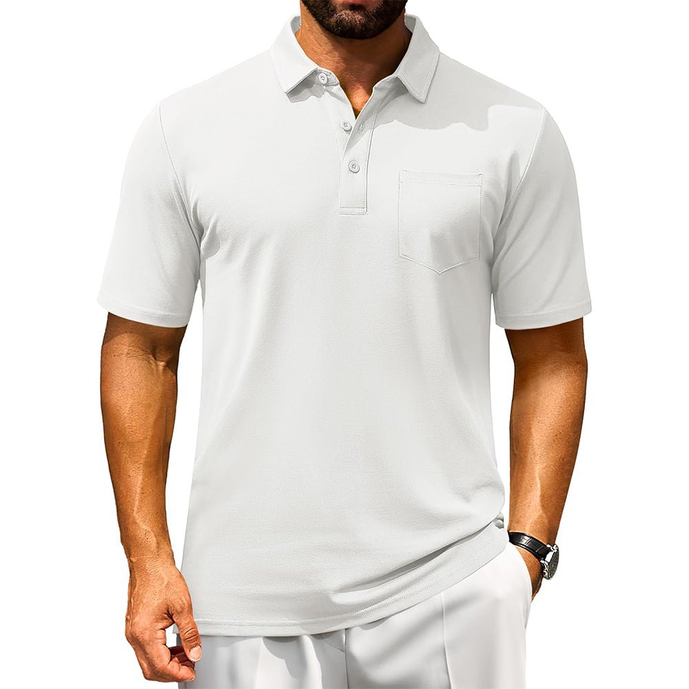 Men's Cotton Polo Shirts - Breathable Short Sleeve Golf Tee