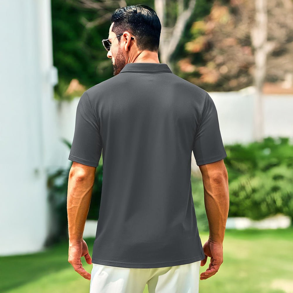 Men's Cotton Polo Shirts - Breathable Short Sleeve Golf Tee