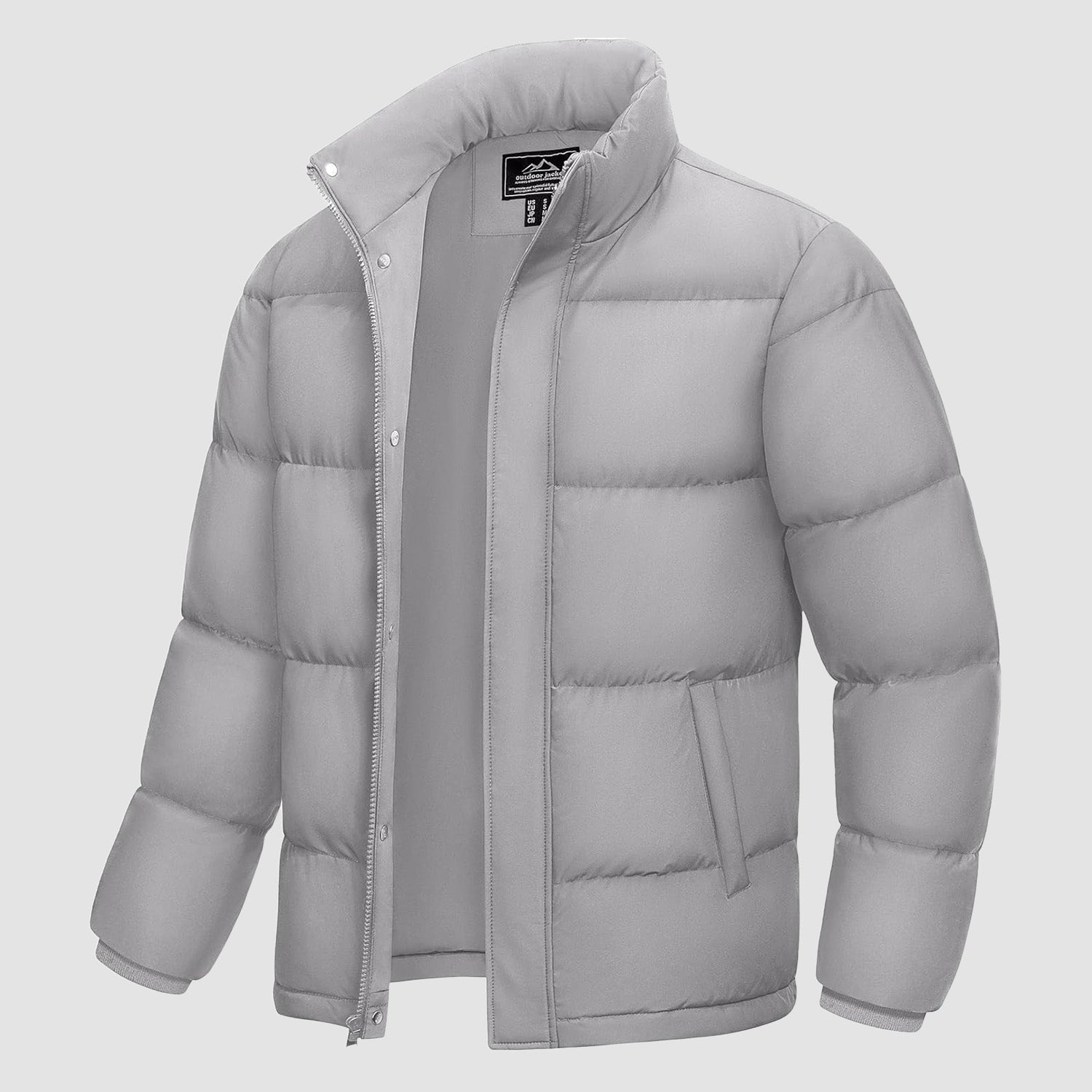 Men's Warm Down Puffer Jacket, Water-Resistant & Windproof