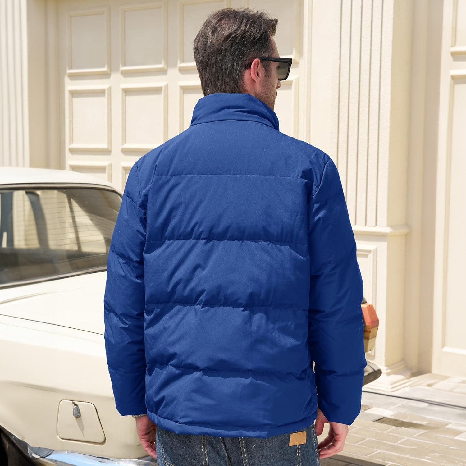 Men's Warm Down Puffer Jacket, Water-Resistant & Windproof