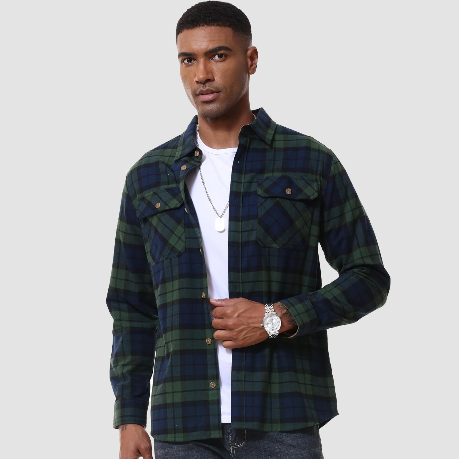 Men's Lightweight Flannel Shirt Jacket