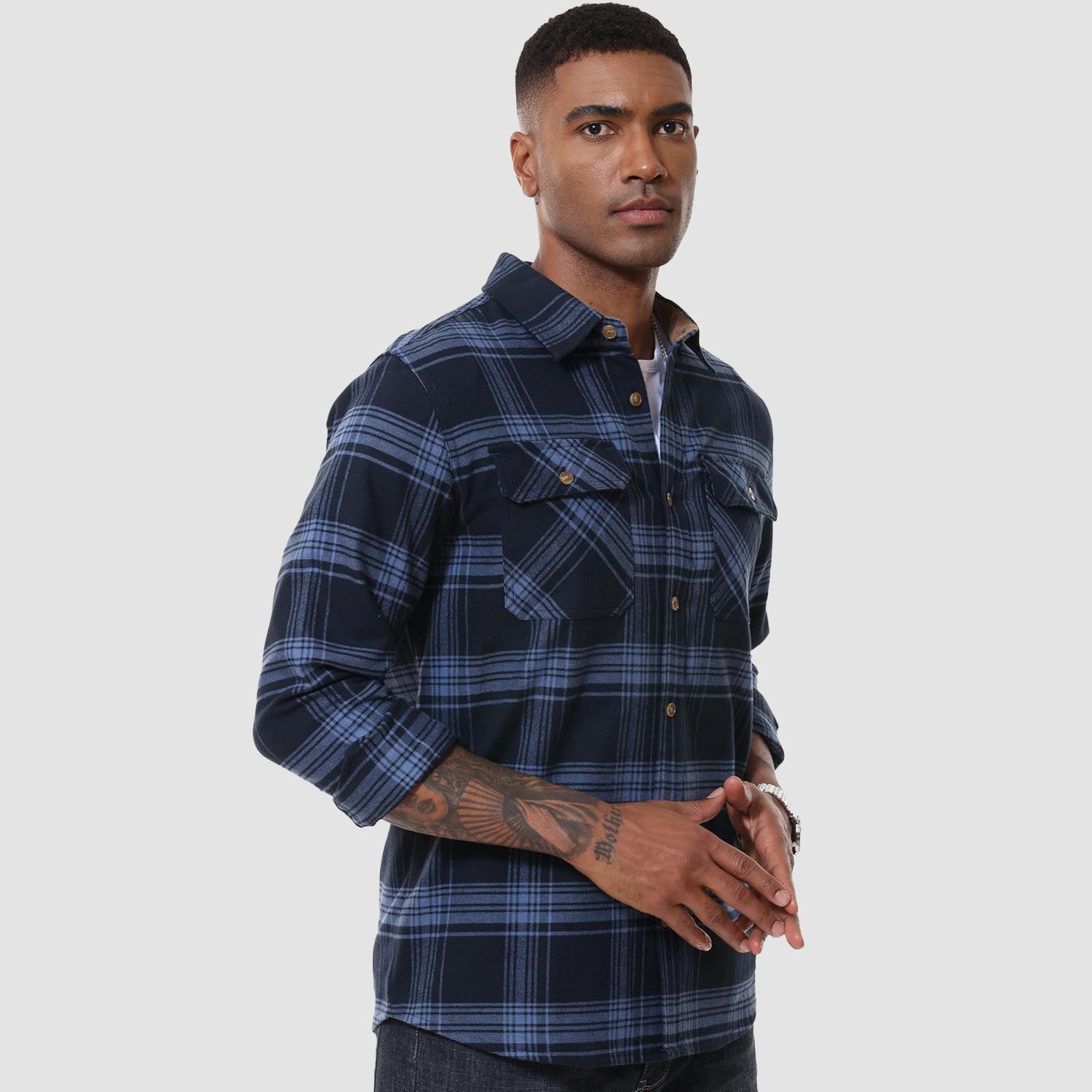 Men's Lightweight Flannel Shirt Jacket