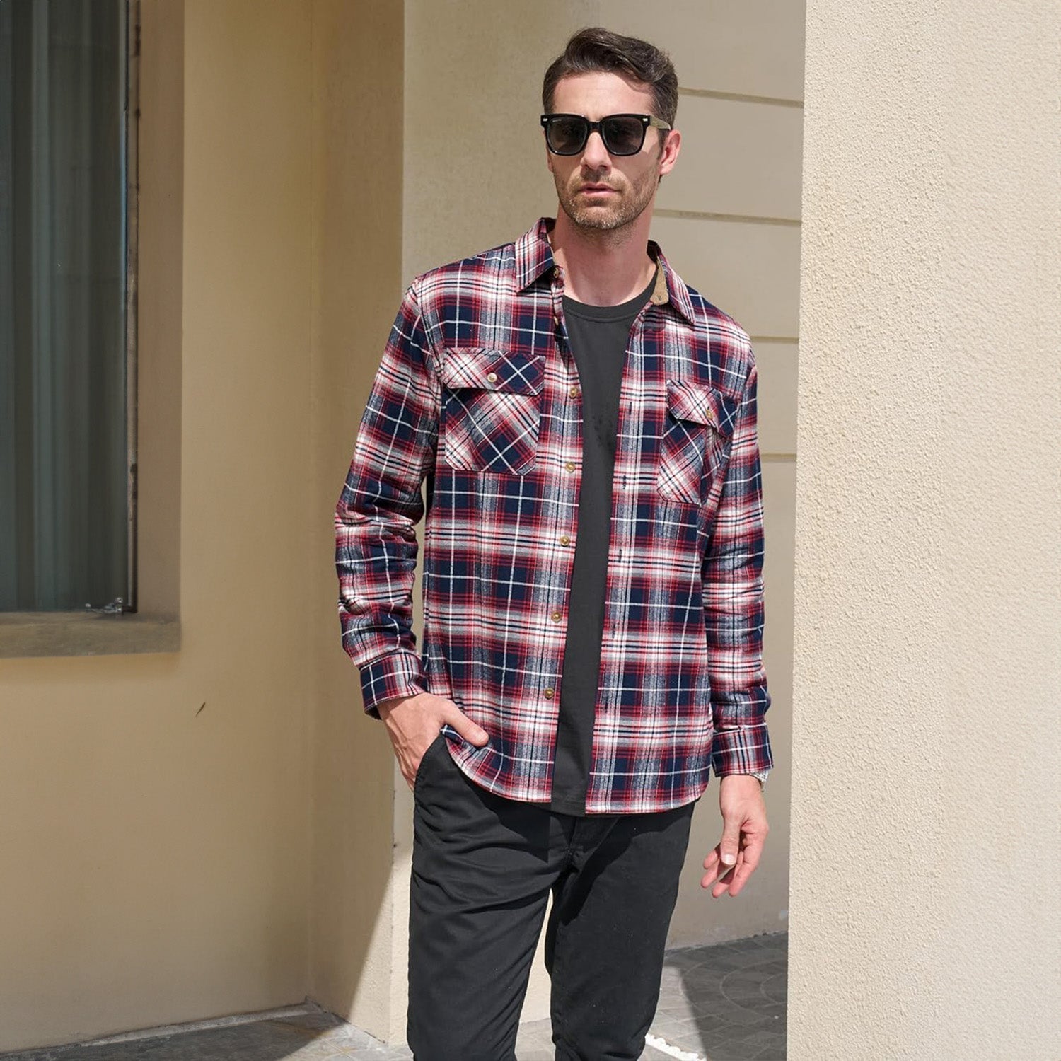 Men's Lightweight Flannel Shirt Jacket