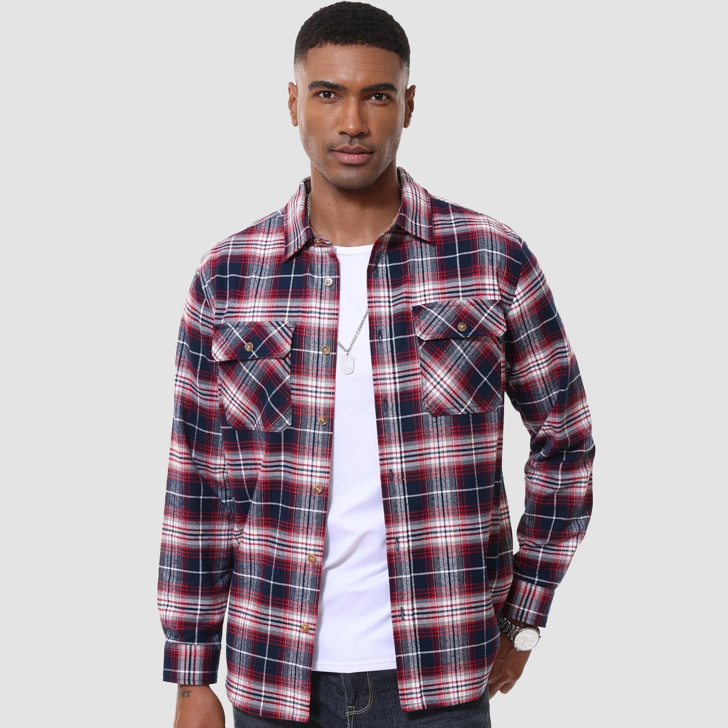 Men's Lightweight Flannel Shirt Jacket