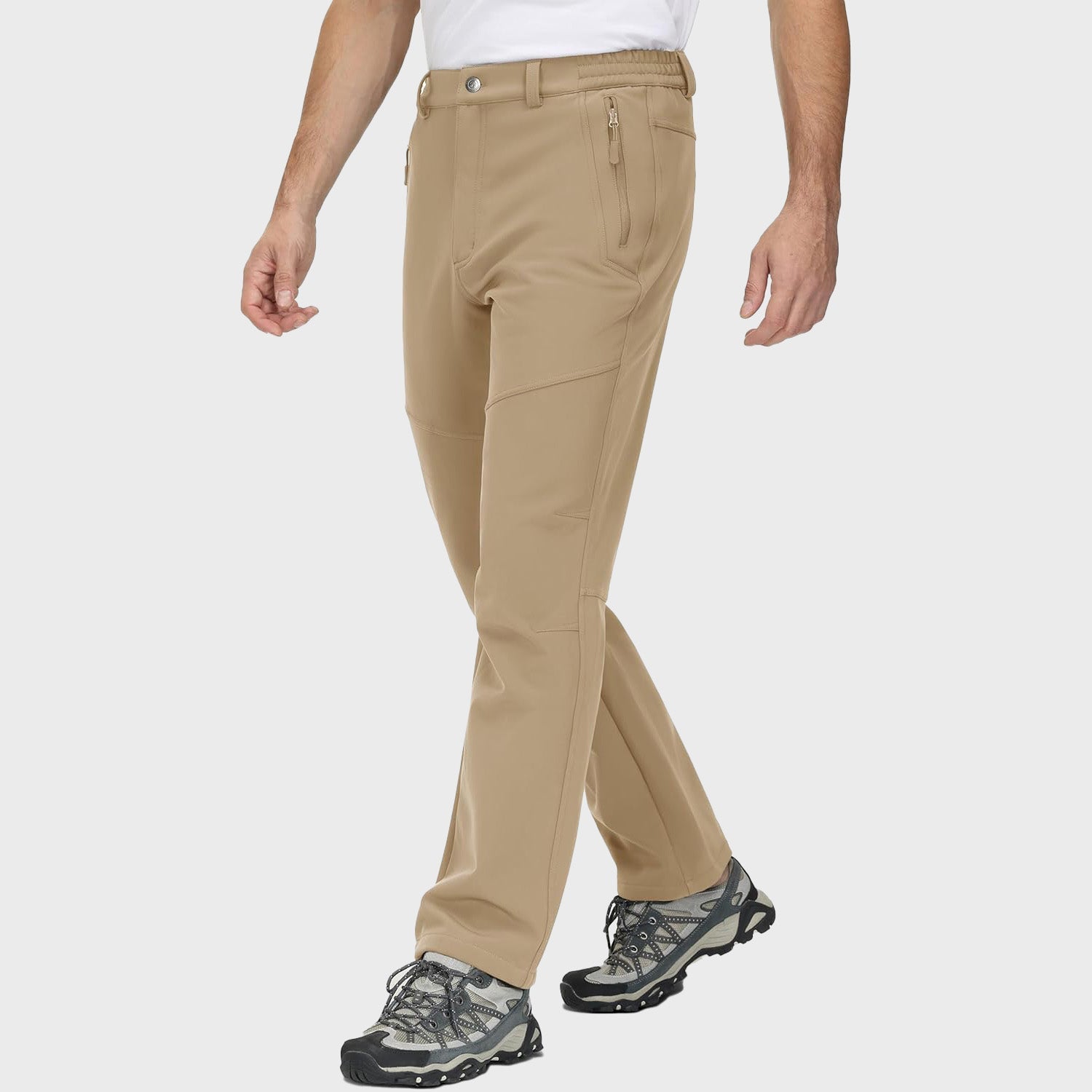Men's Fleece Hiking Pants Water Resistant Ski Snow Pants